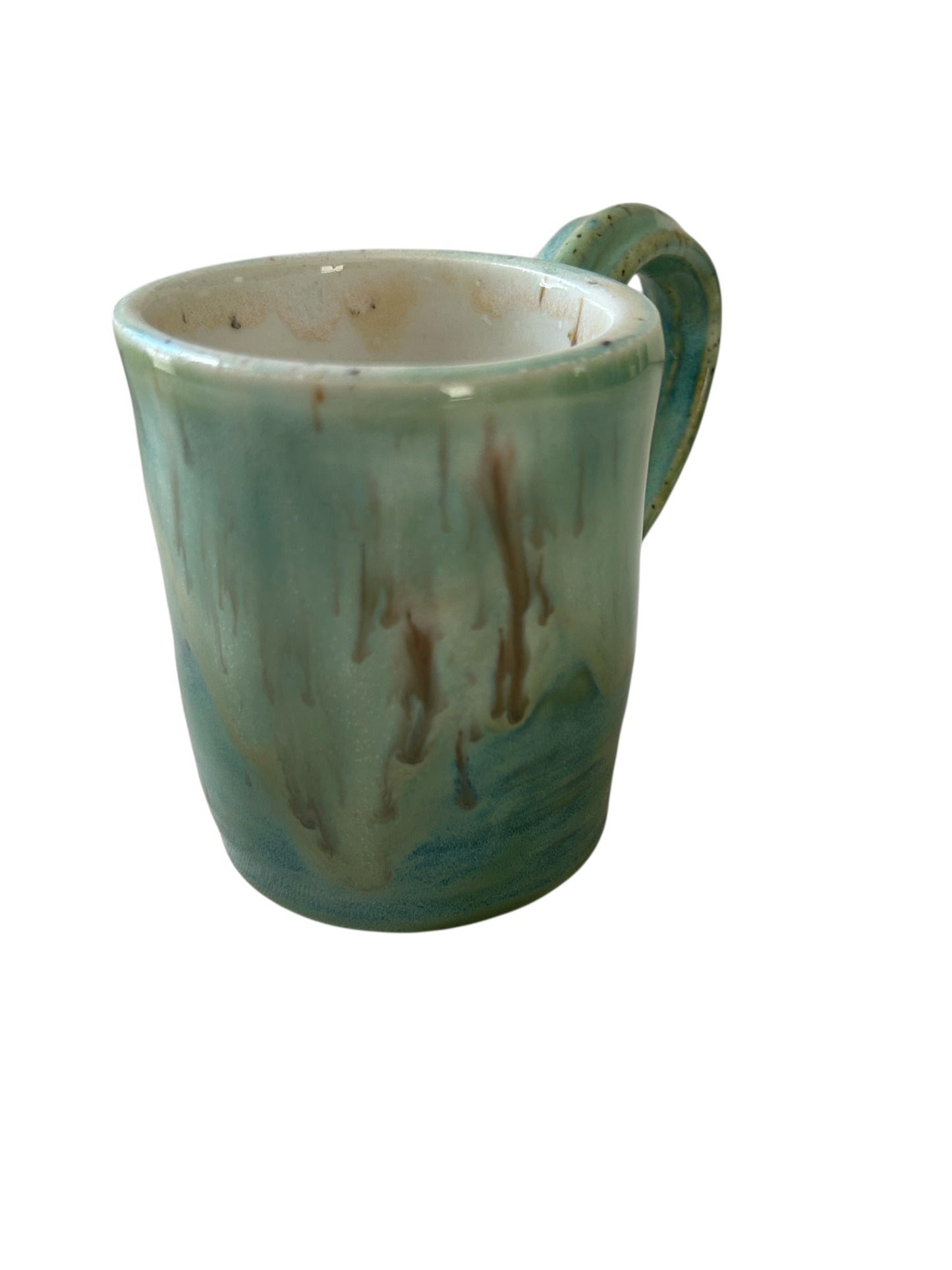 Wheel-Thrown Mug #76 in Aspen Green