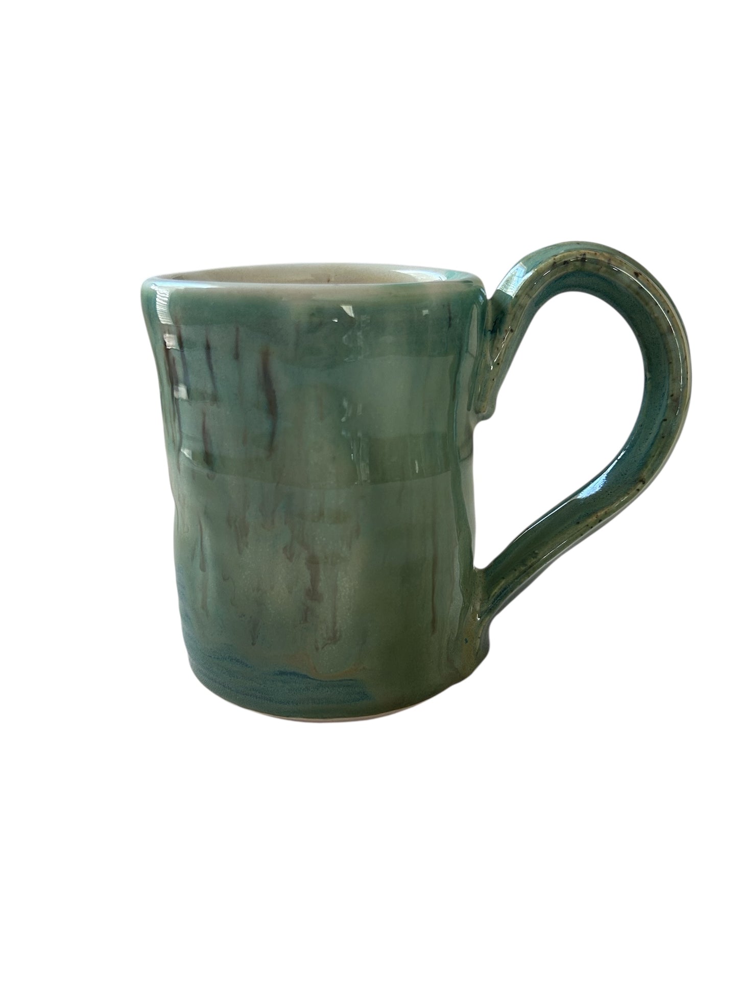 Wheel-Thrown Mug #77 in Aspen Green