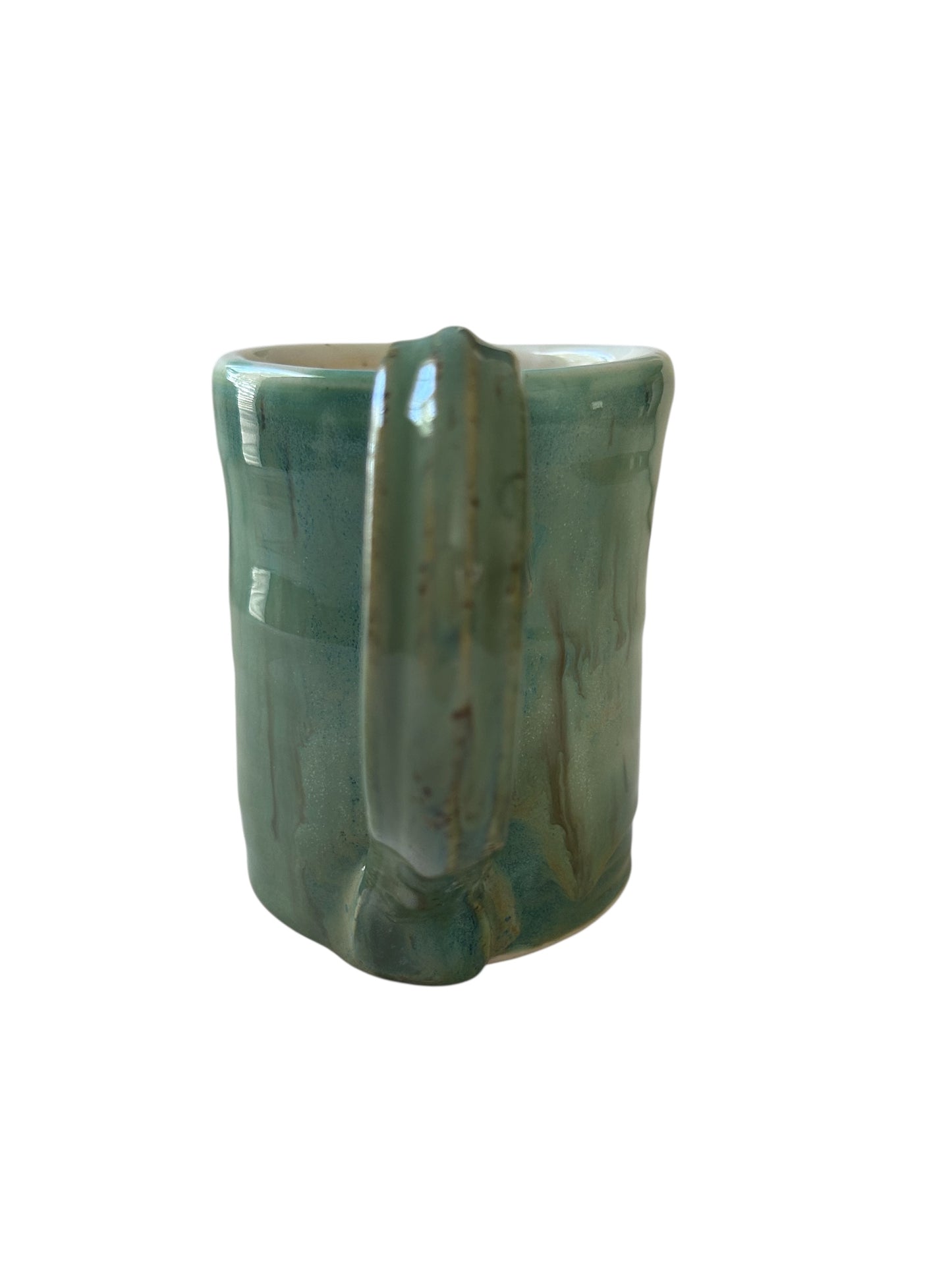 Wheel-Thrown Mug #77 in Aspen Green