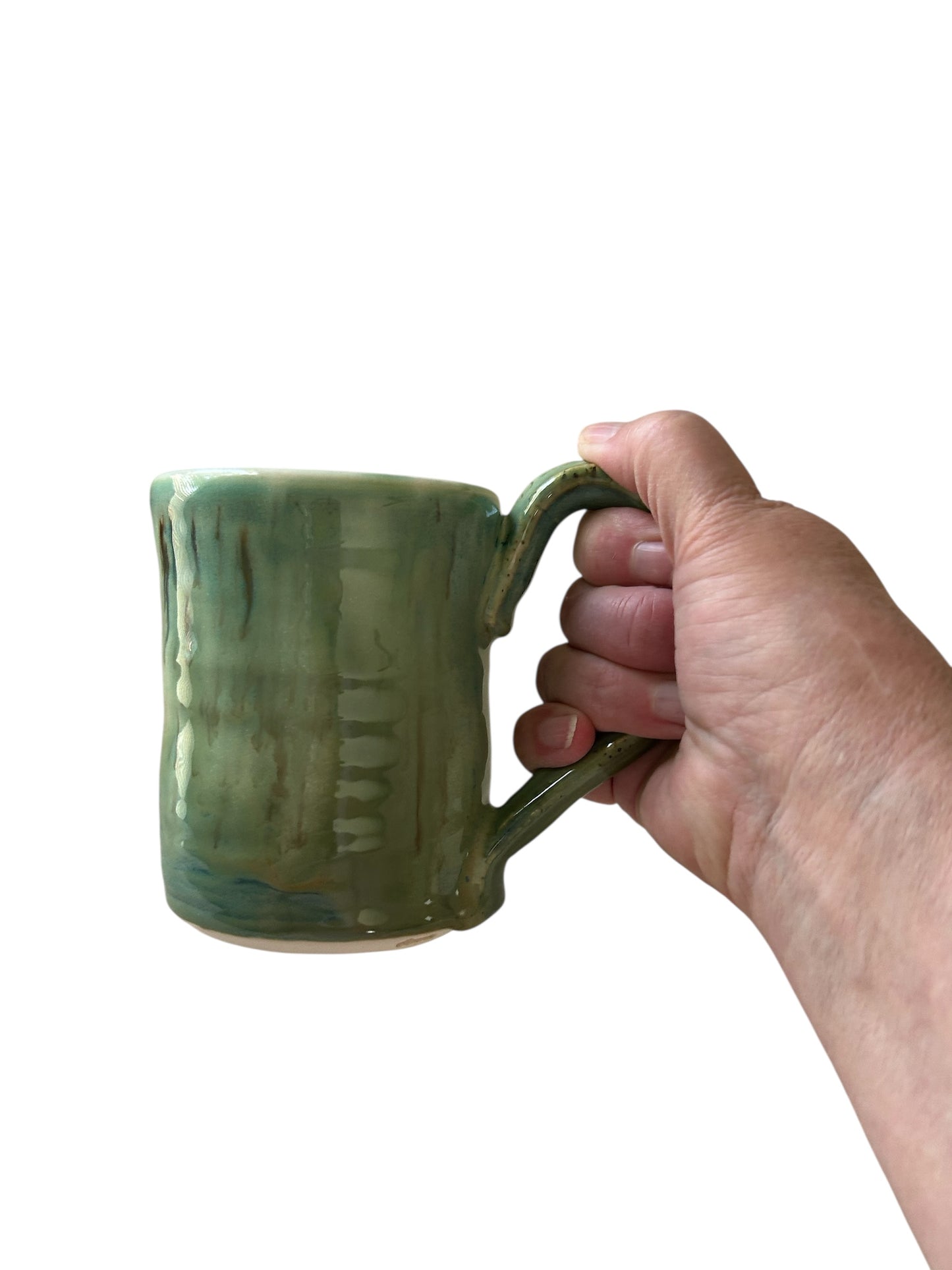 Wheel-Thrown Mug #77 in Aspen Green