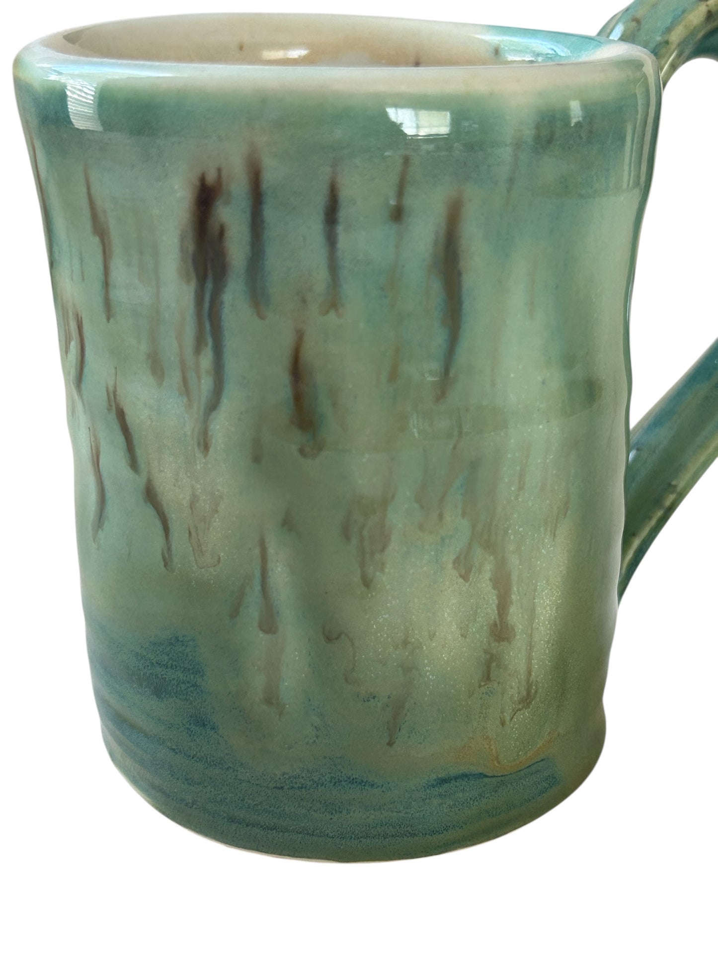 Wheel-Thrown Mug #77 in Aspen Green