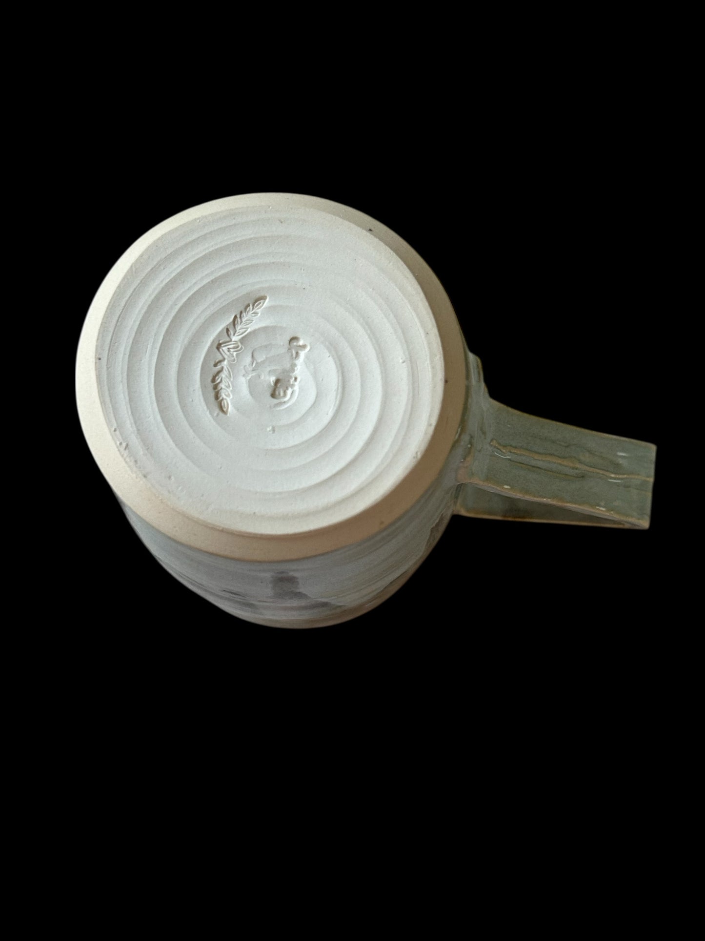 Wheel-Thrown Mug #81 in Snowy Gray and White