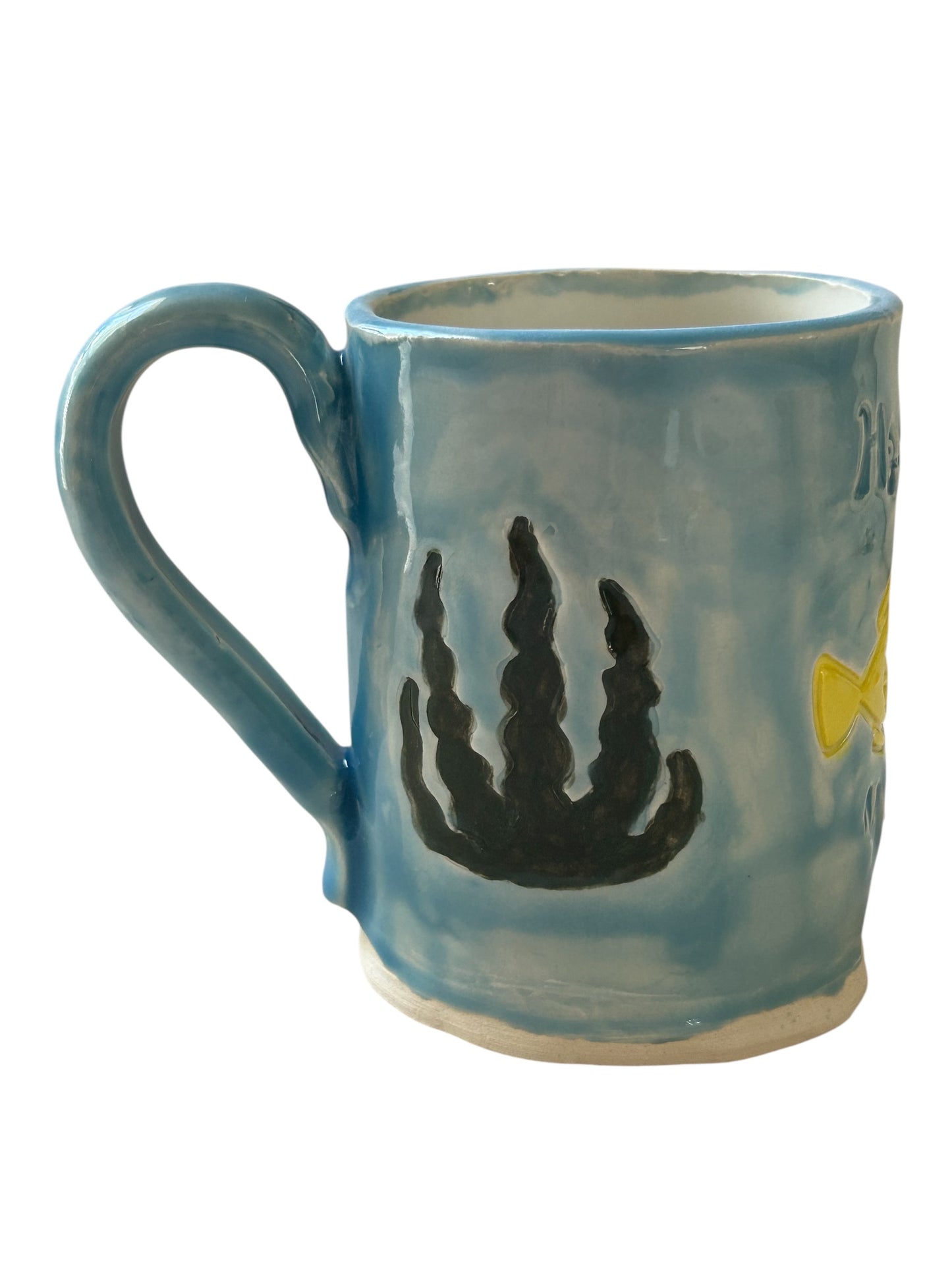 Handbuilt Mug #10 with Stamped Hooked on You Design