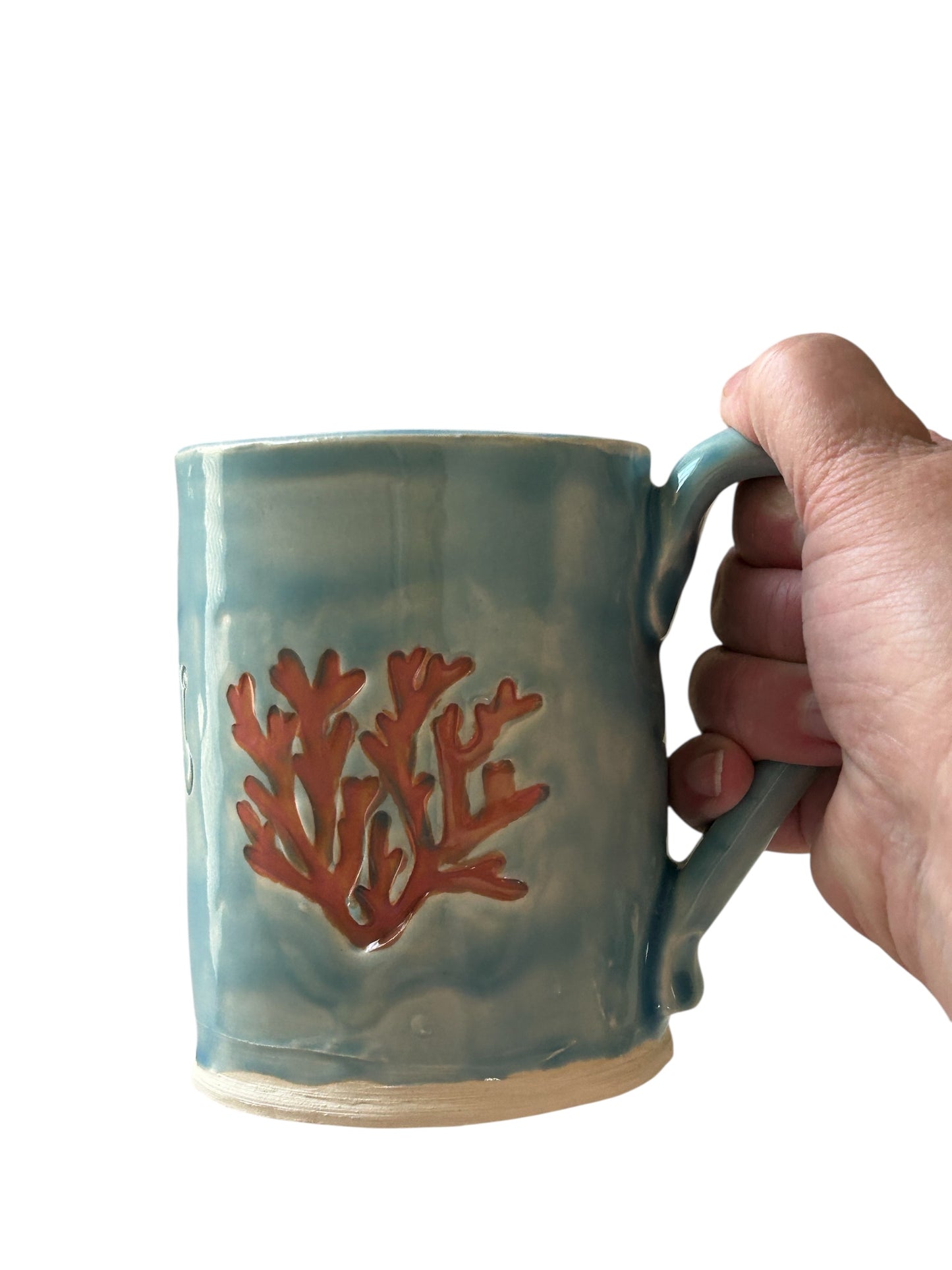 Handbuilt Mug #10 with Stamped Hooked on You Design