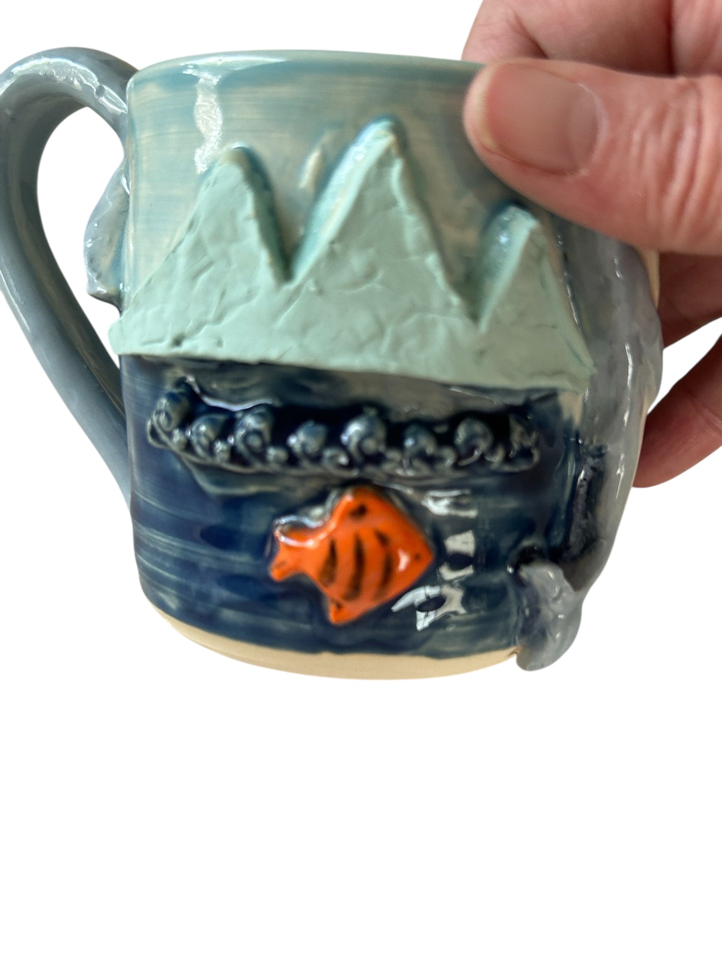 Sculpture Mug #7 with Jumping Whale and Icy Mountains