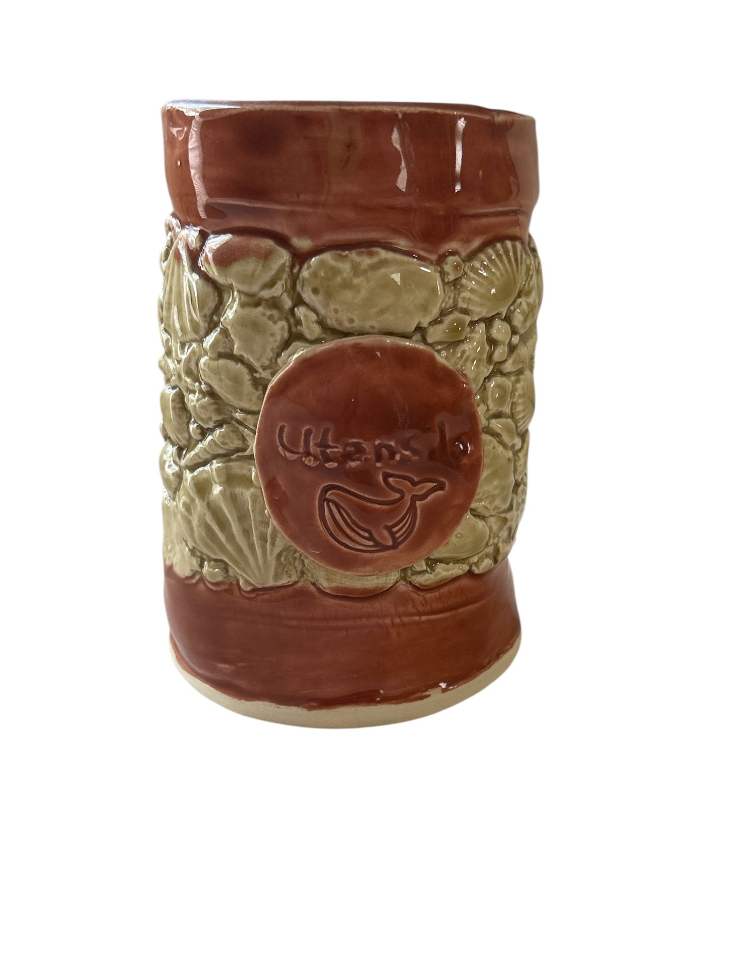 Kitchen Utensil Holder #15 with Sprigged Shells Banner Design