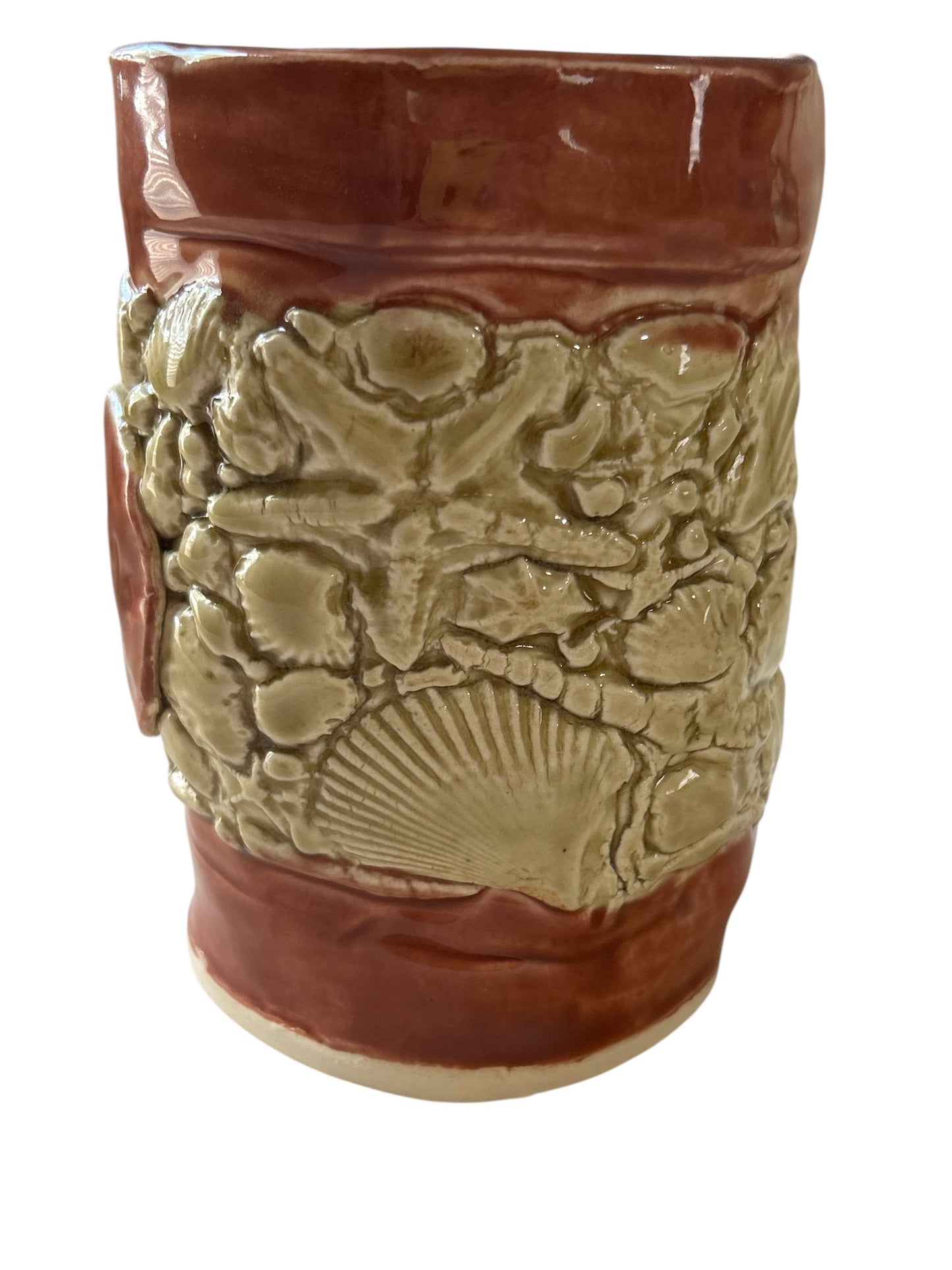 Kitchen Utensil Holder #15 with Sprigged Shells Banner Design