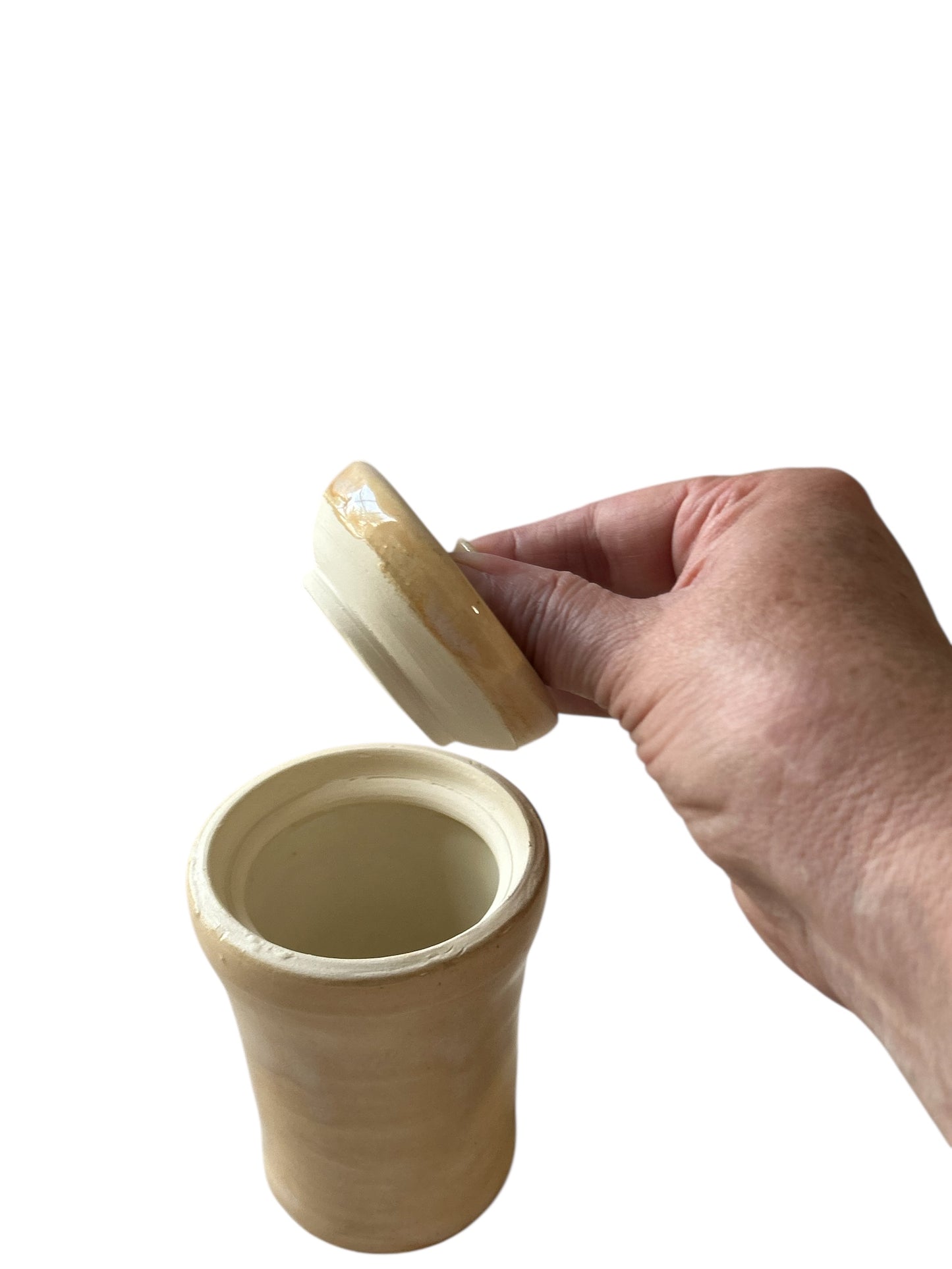 Button Jar #37 with Drop-In Lid and Button Topper in Pale Yellow