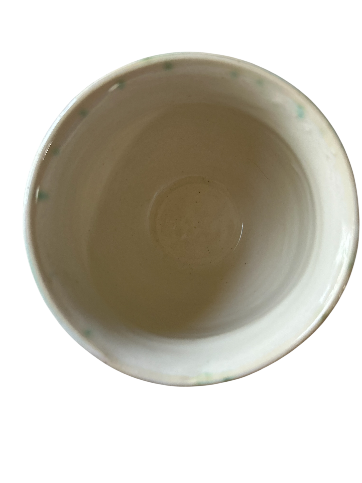 Small Planter #12 with Sprigged Flowers in Mint Green