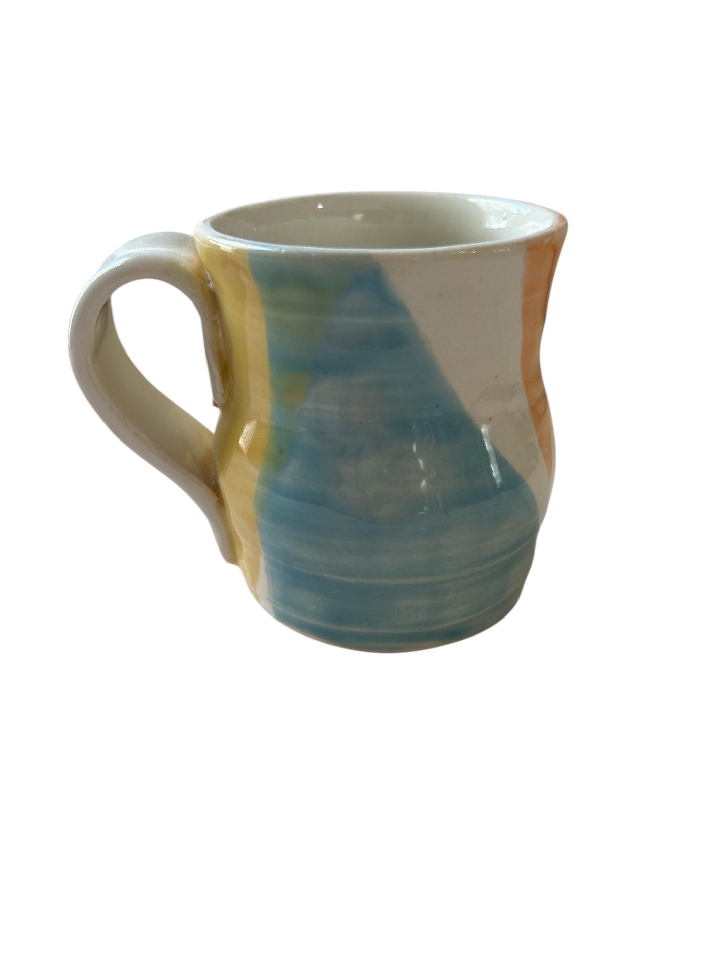 Complete Dinnerware Set for One #9 with Carved and Multicolor Rim