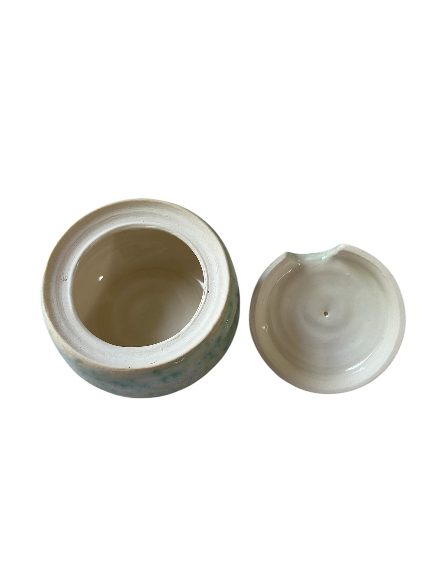 Creamer and Lidded Sugar Bowl Set #11 in Mint Green