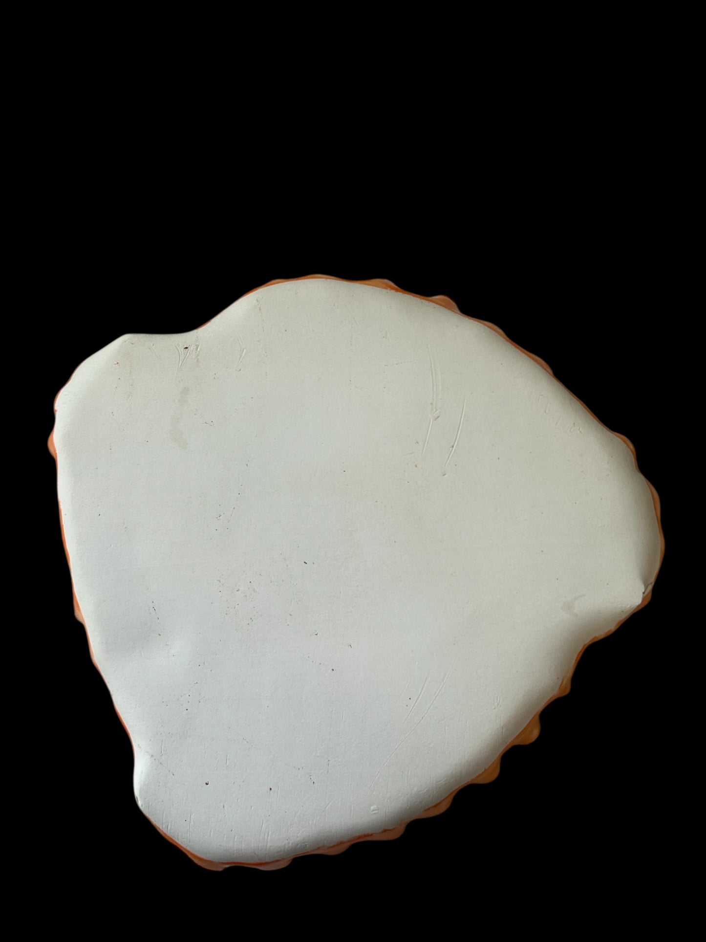 Handbuilt 4-Section Chip and Dip Platter #37 with Ruffled Edges in Turquoise and Orange