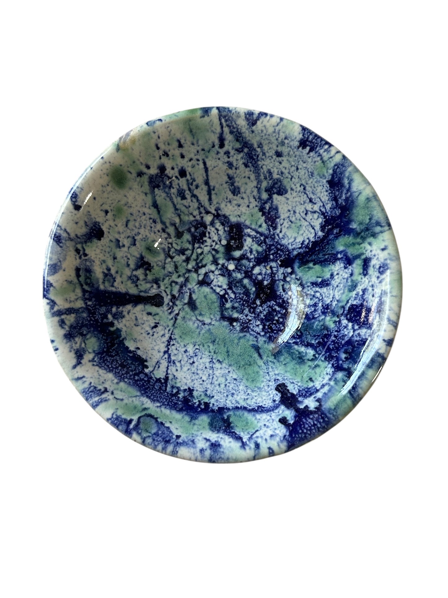 Splatter Mug and Bowl Set #3 in White, Green and Blue