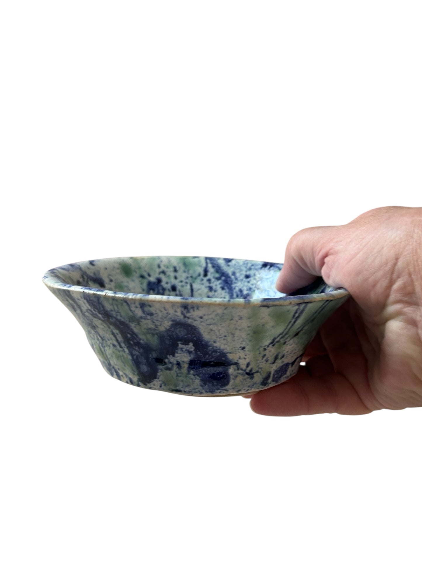 Splatter Mug and Bowl Set #3 in White, Green and Blue