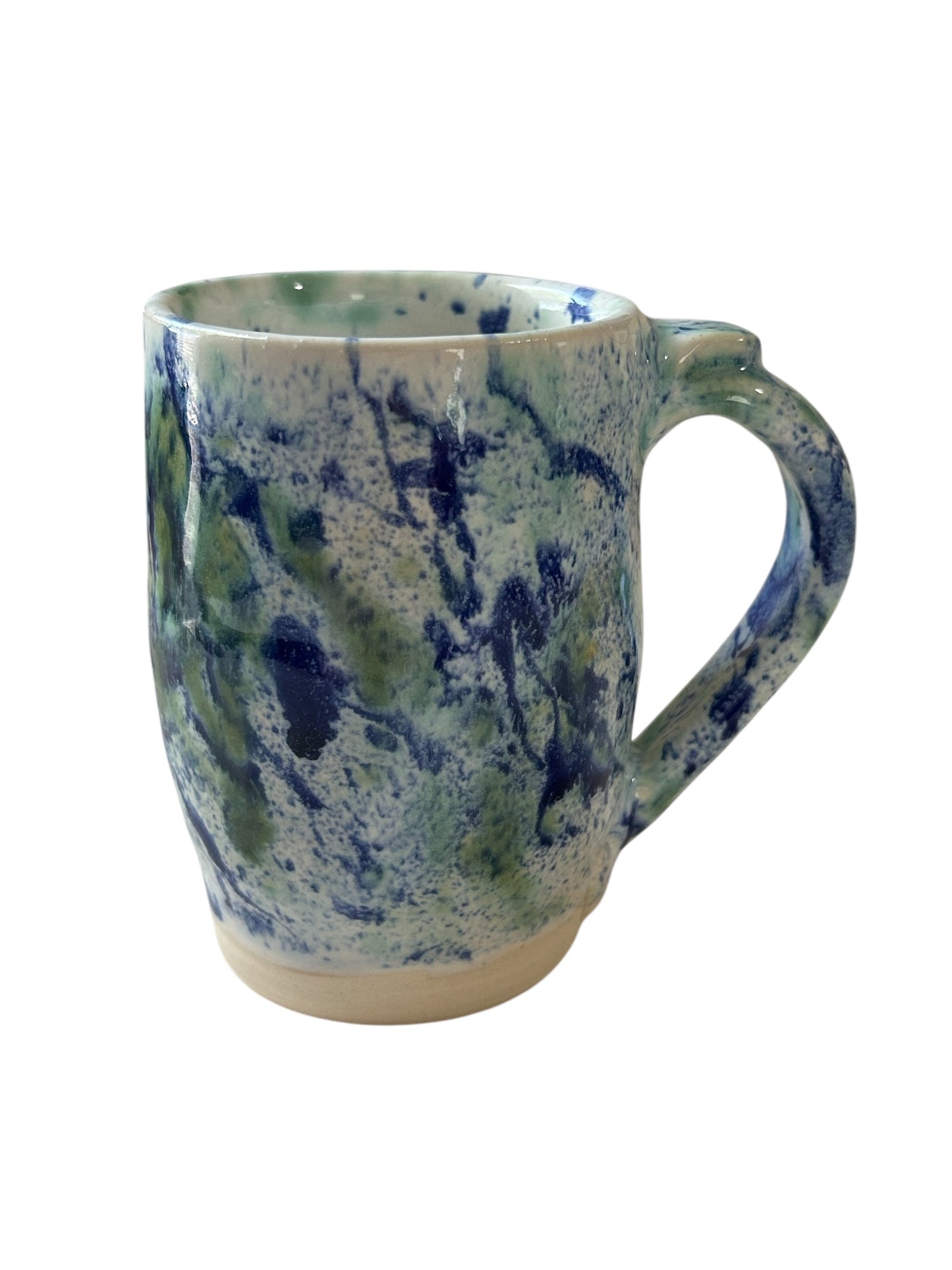 Splatter Mug and Bowl Set #3 in White, Green and Blue