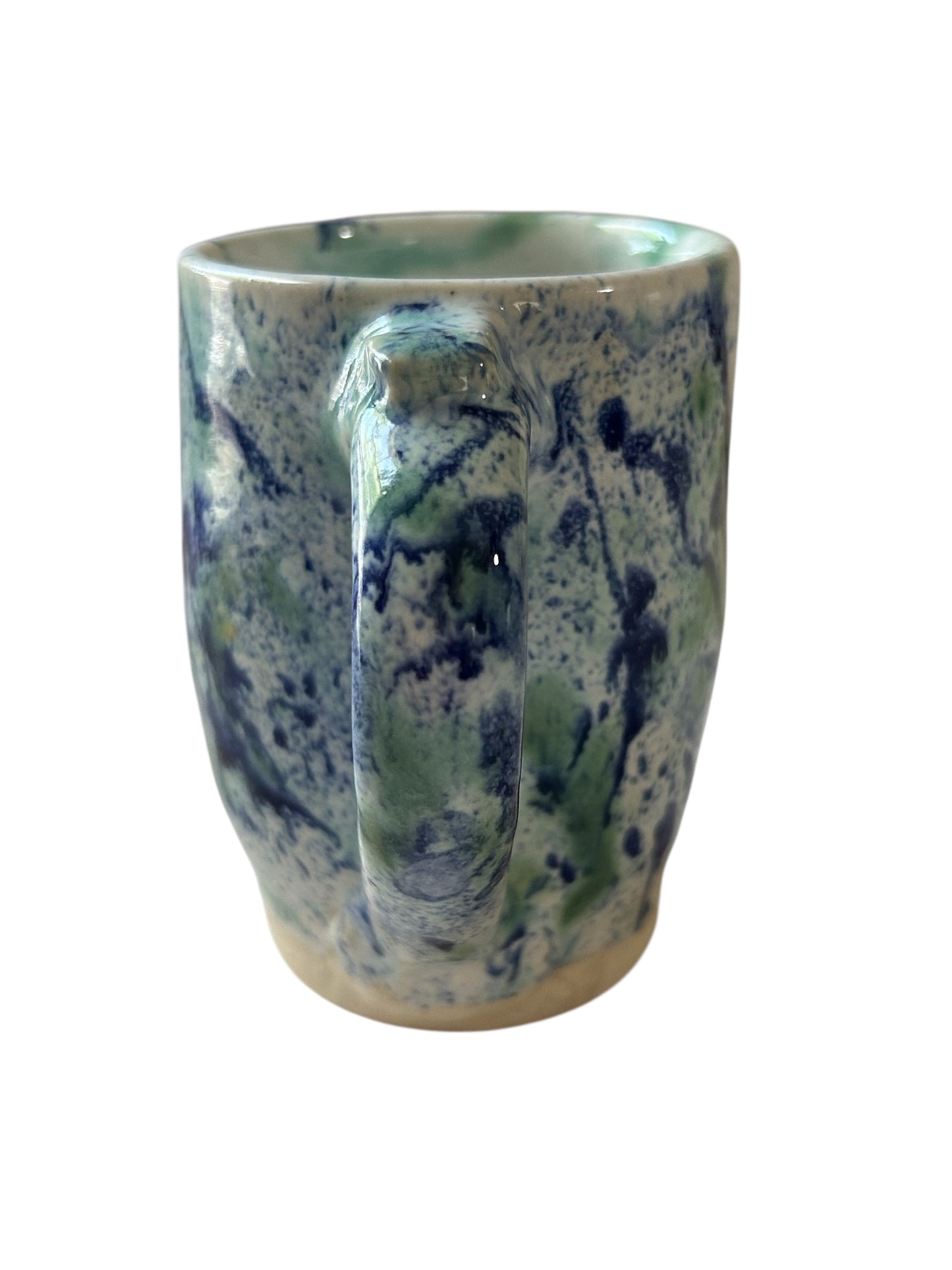 Splatter Mug and Bowl Set #3 in White, Green and Blue