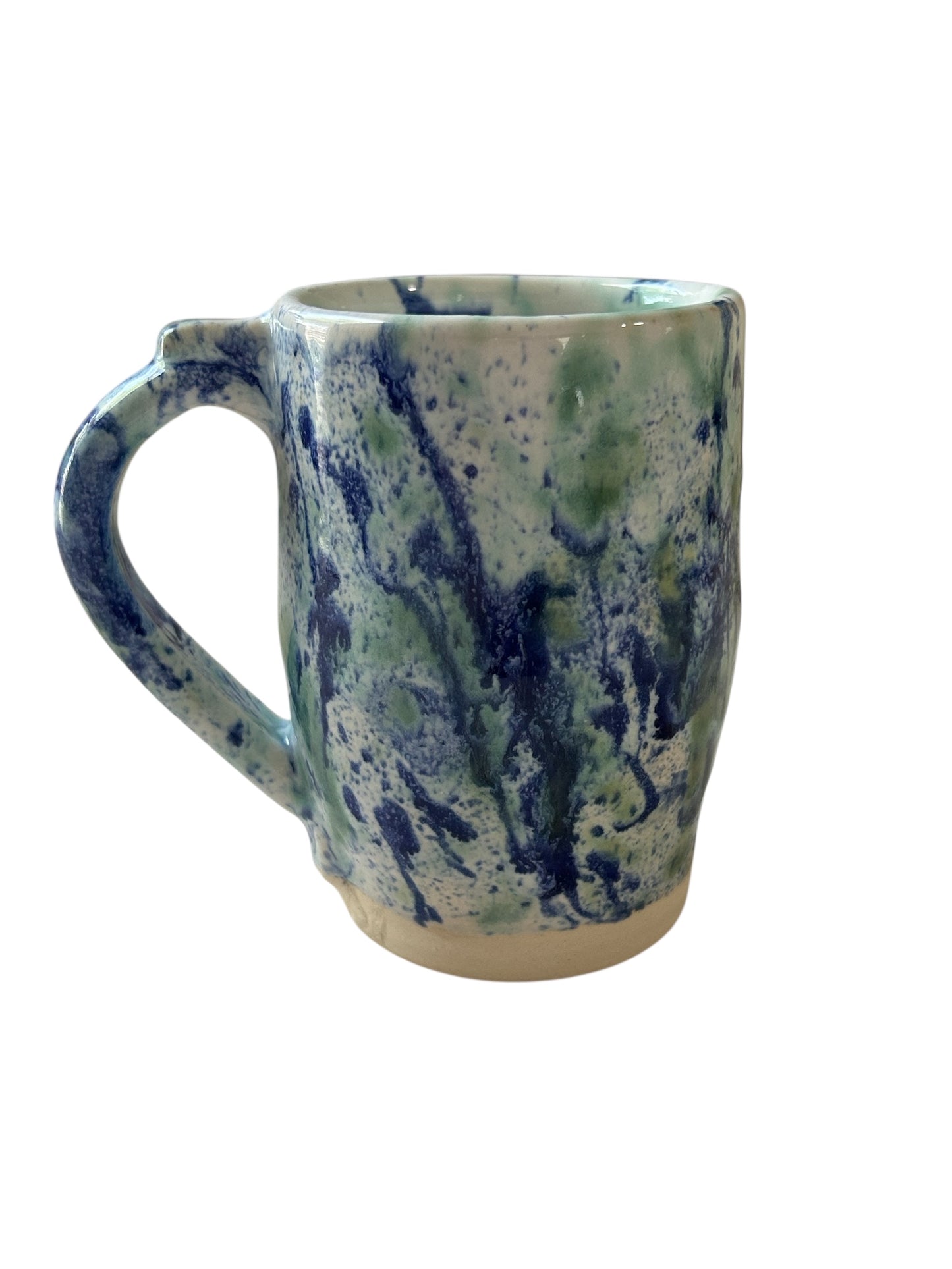 Splatter Mug and Bowl Set #3 in White, Green and Blue