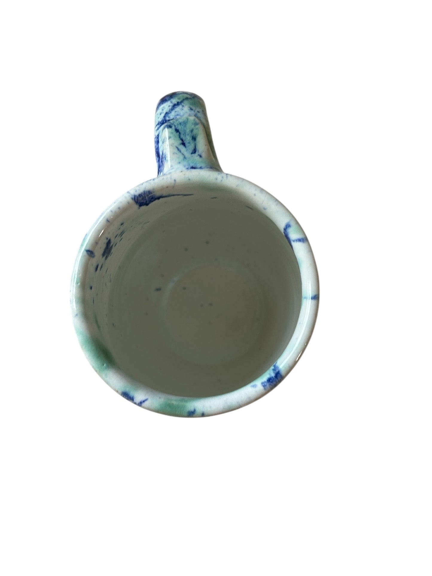 Splatter Mug and Bowl Set #3 in White, Green and Blue