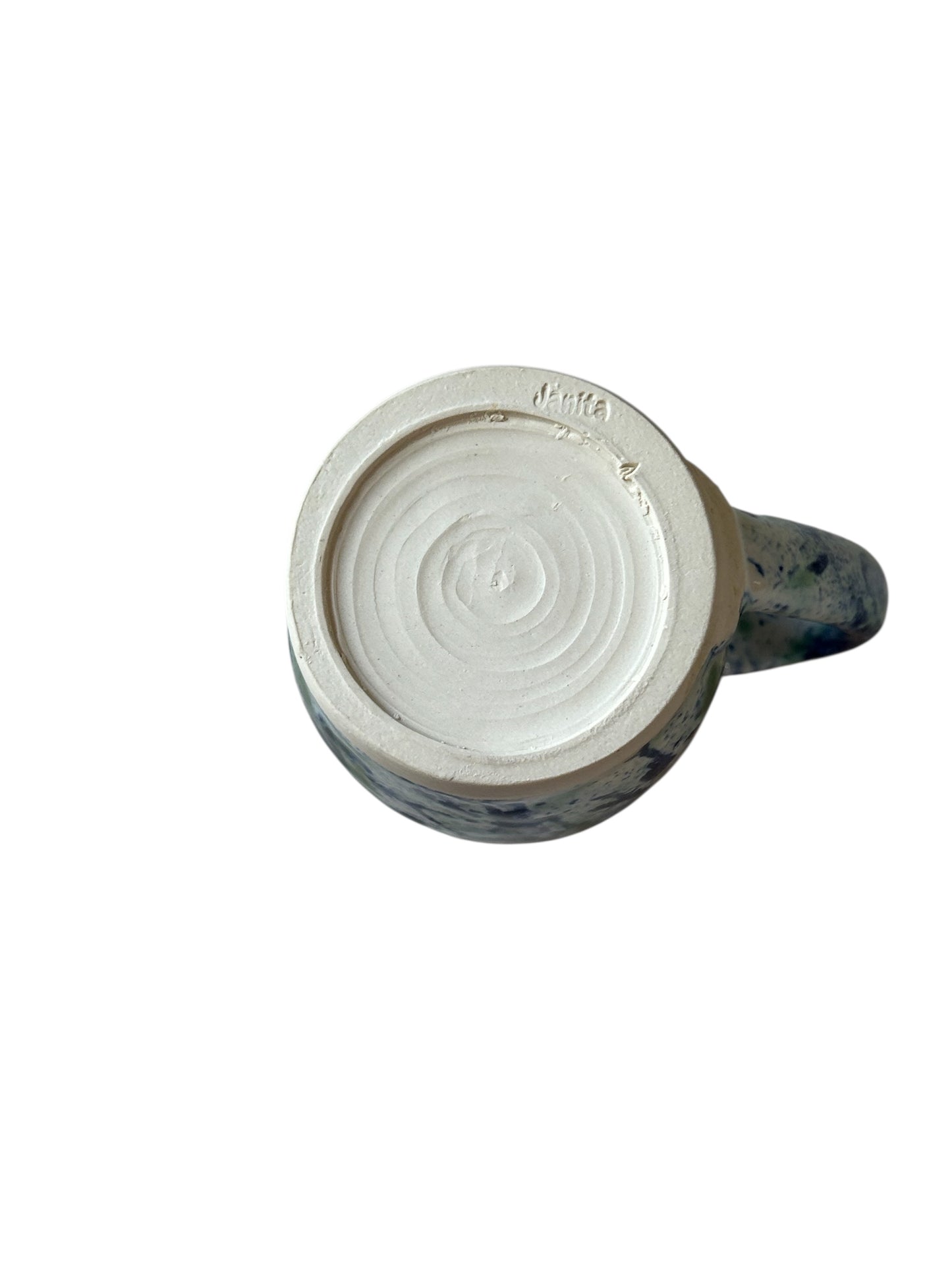 Splatter Mug and Bowl Set #3 in White, Green and Blue