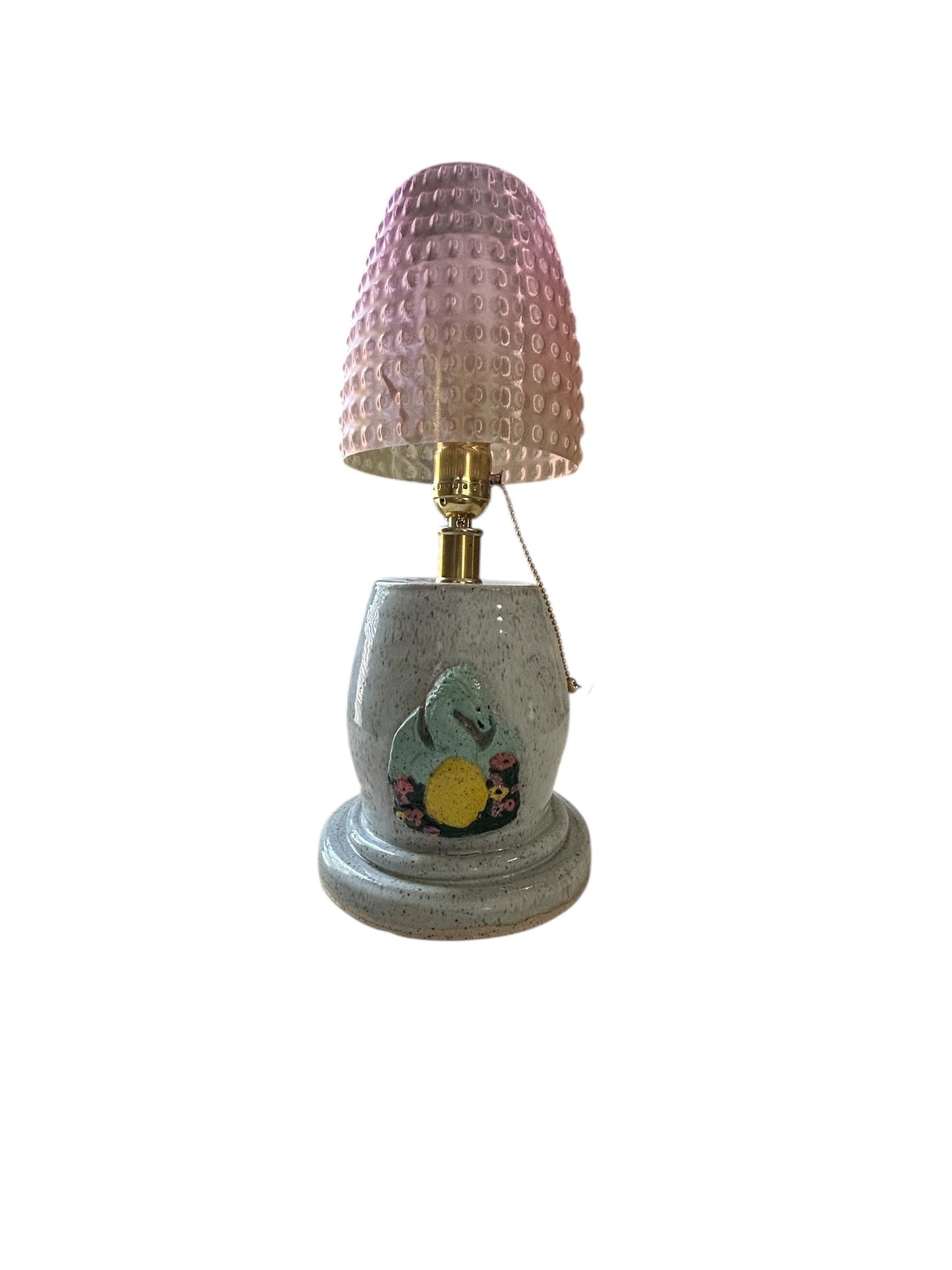 Fantasy Lamp #1 with Sprigged and Applique Dragon and 3D Printed Lampshade