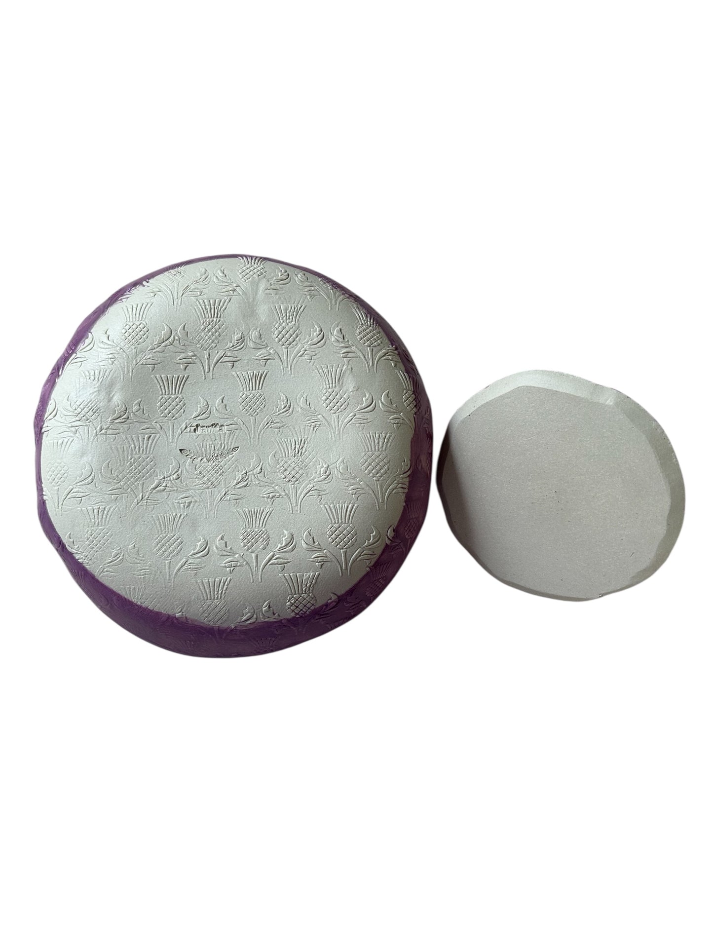 Textured Puffy Jar #1 and Lid with Sculpted Scottish Thistle Topper