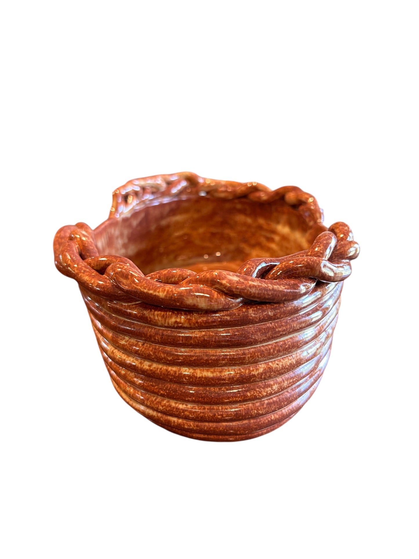Restaurant-Style Coiled Bread Basket #1 with Braided Rim