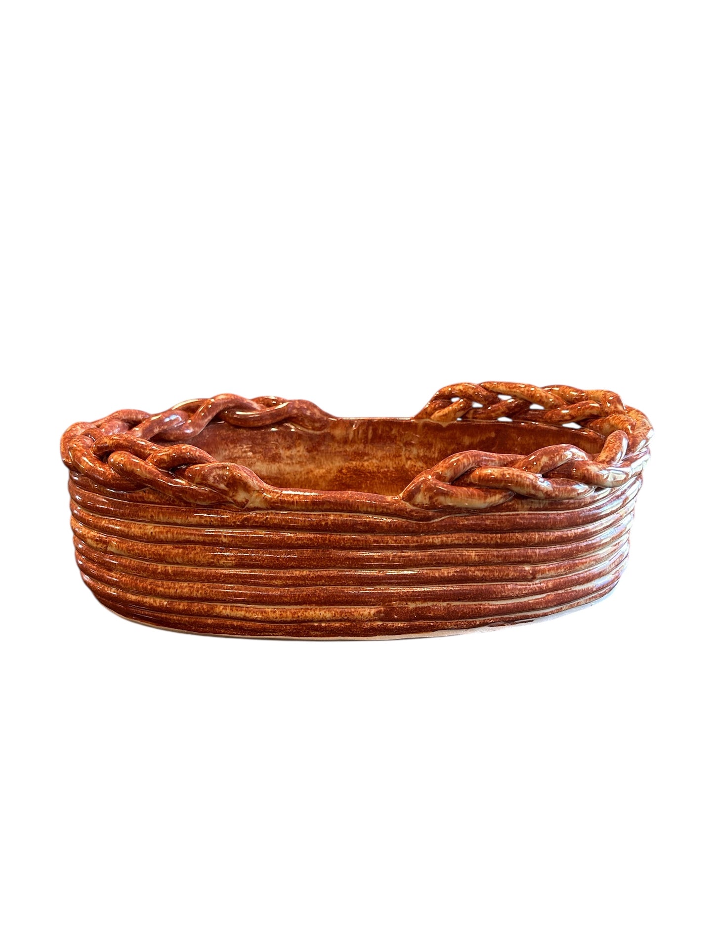 Restaurant-Style Coiled Bread Basket #1 with Braided Rim