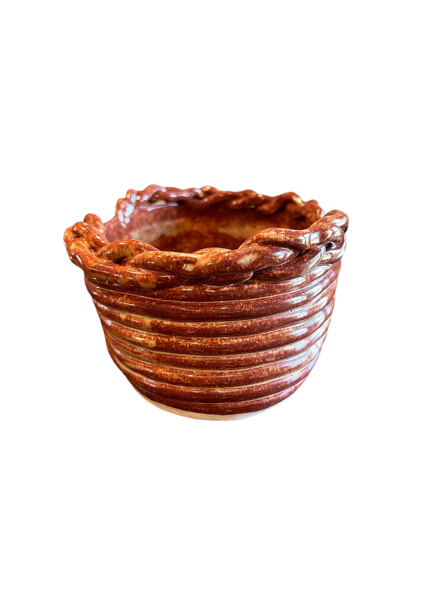 Restaurant-Style Coiled Bread Basket #1 with Braided Rim