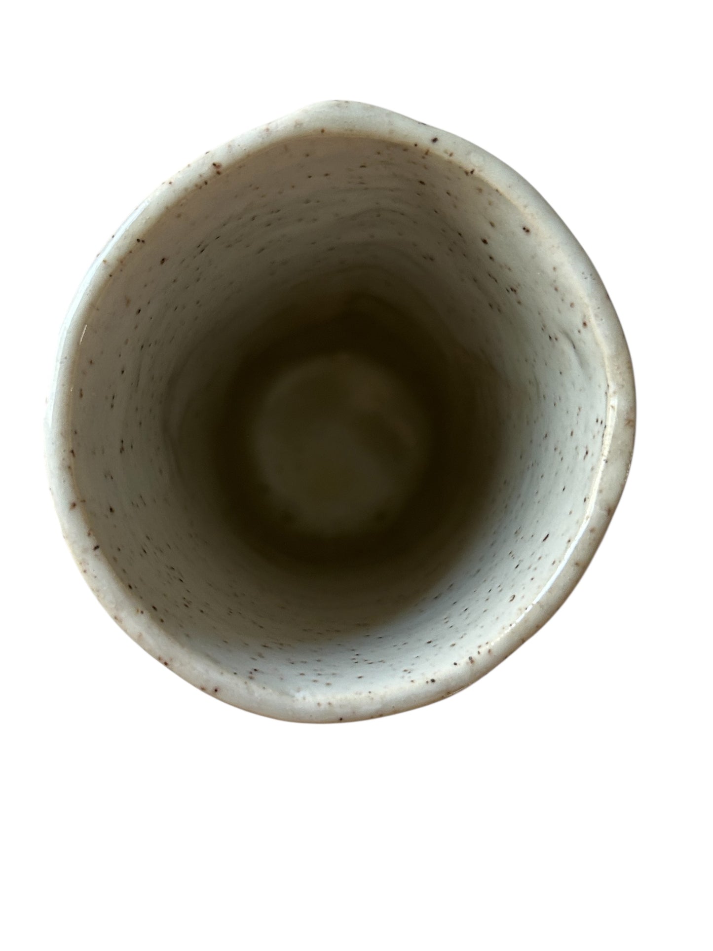 Tall Cylinder Vase #22 with Multicolored Fall Leaves on Speckled Clay