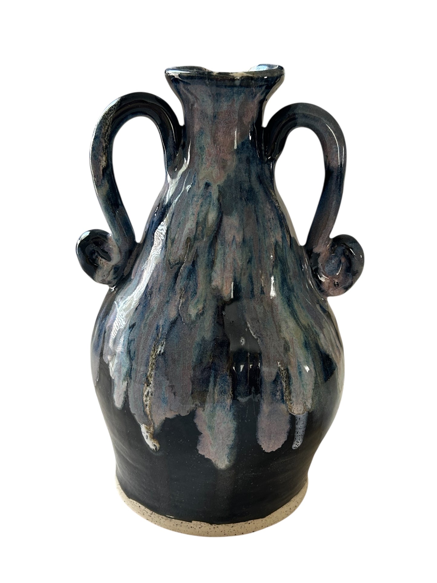 Greek Amphora Vase #9 in Obsidian and Opal