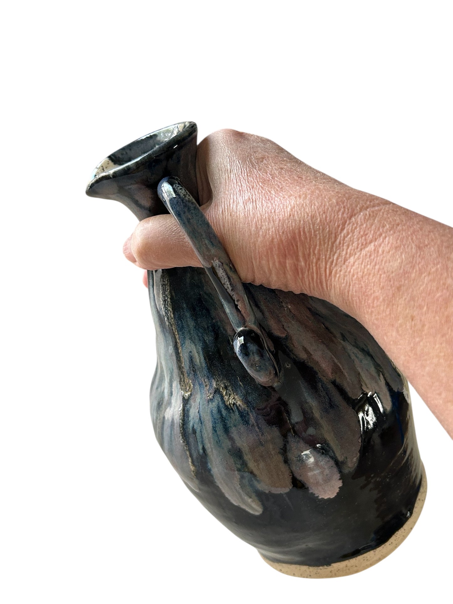 Greek Amphora Vase #9 in Obsidian and Opal