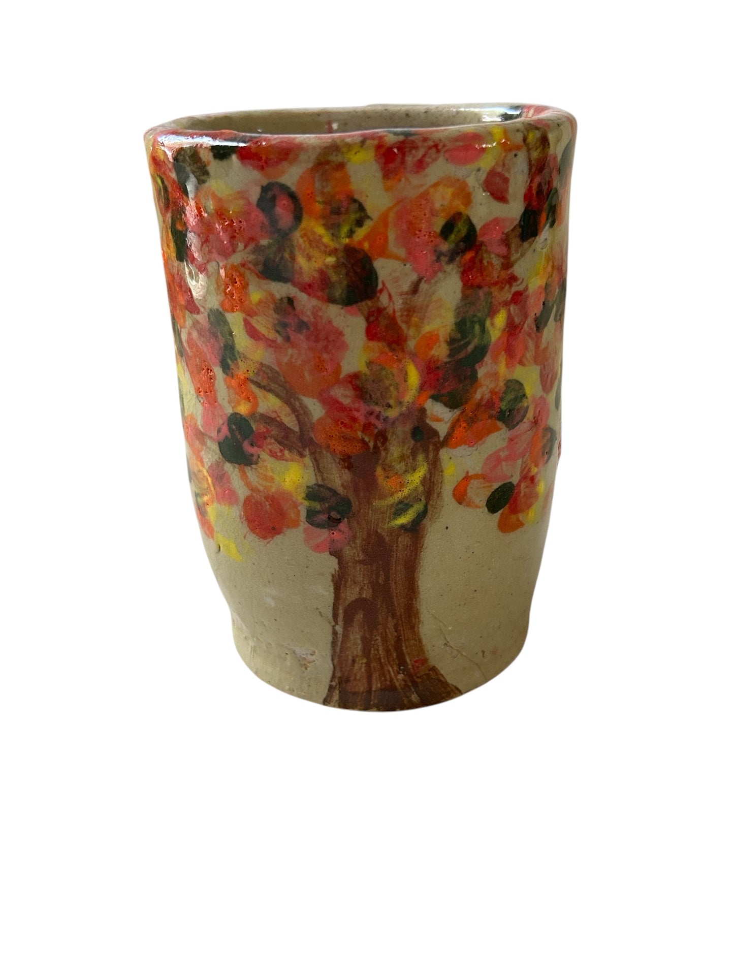 Monoprint Mug #4 with Autumn Tree Design