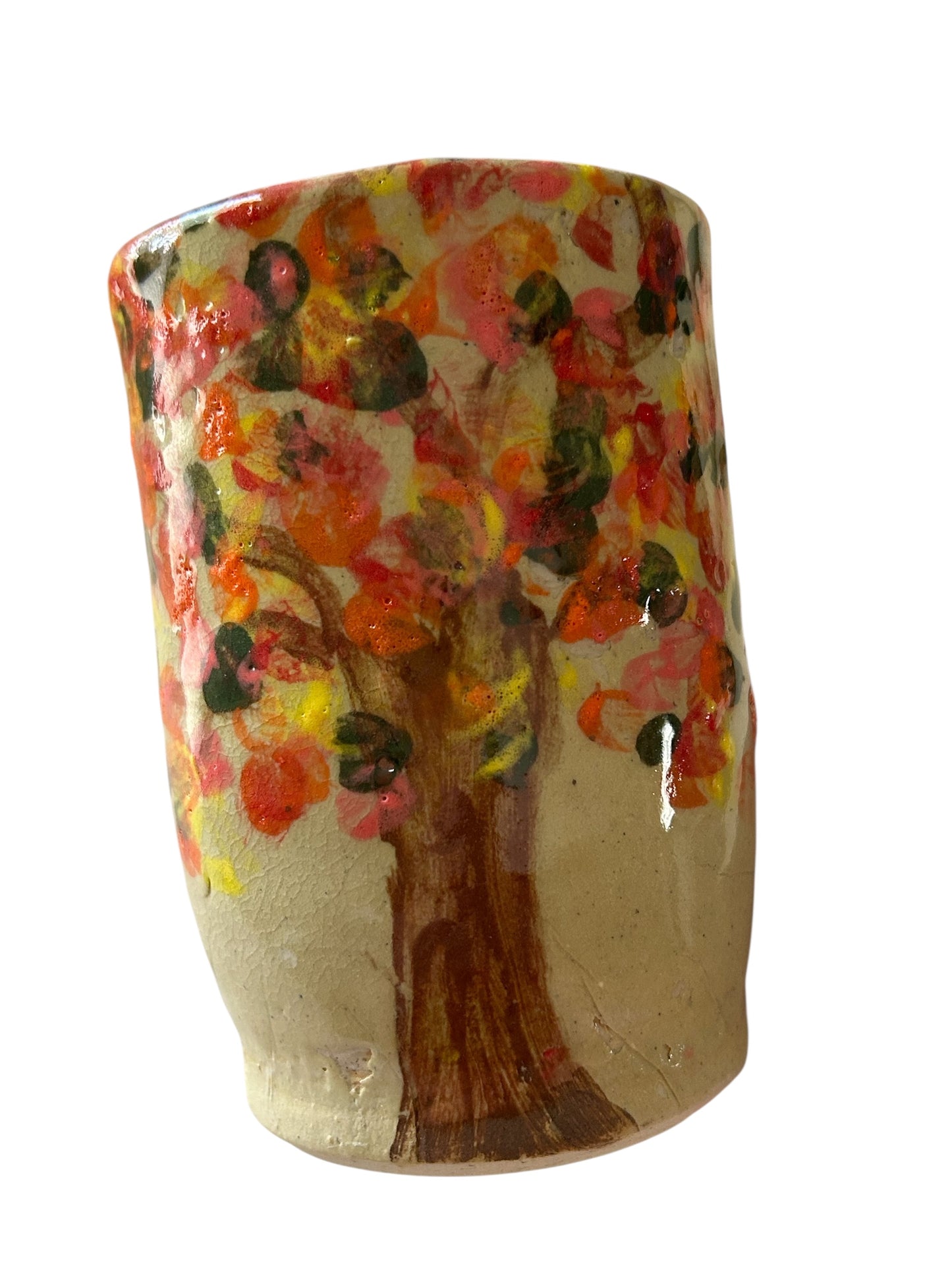 Monoprint Mug #4 with Autumn Tree Design