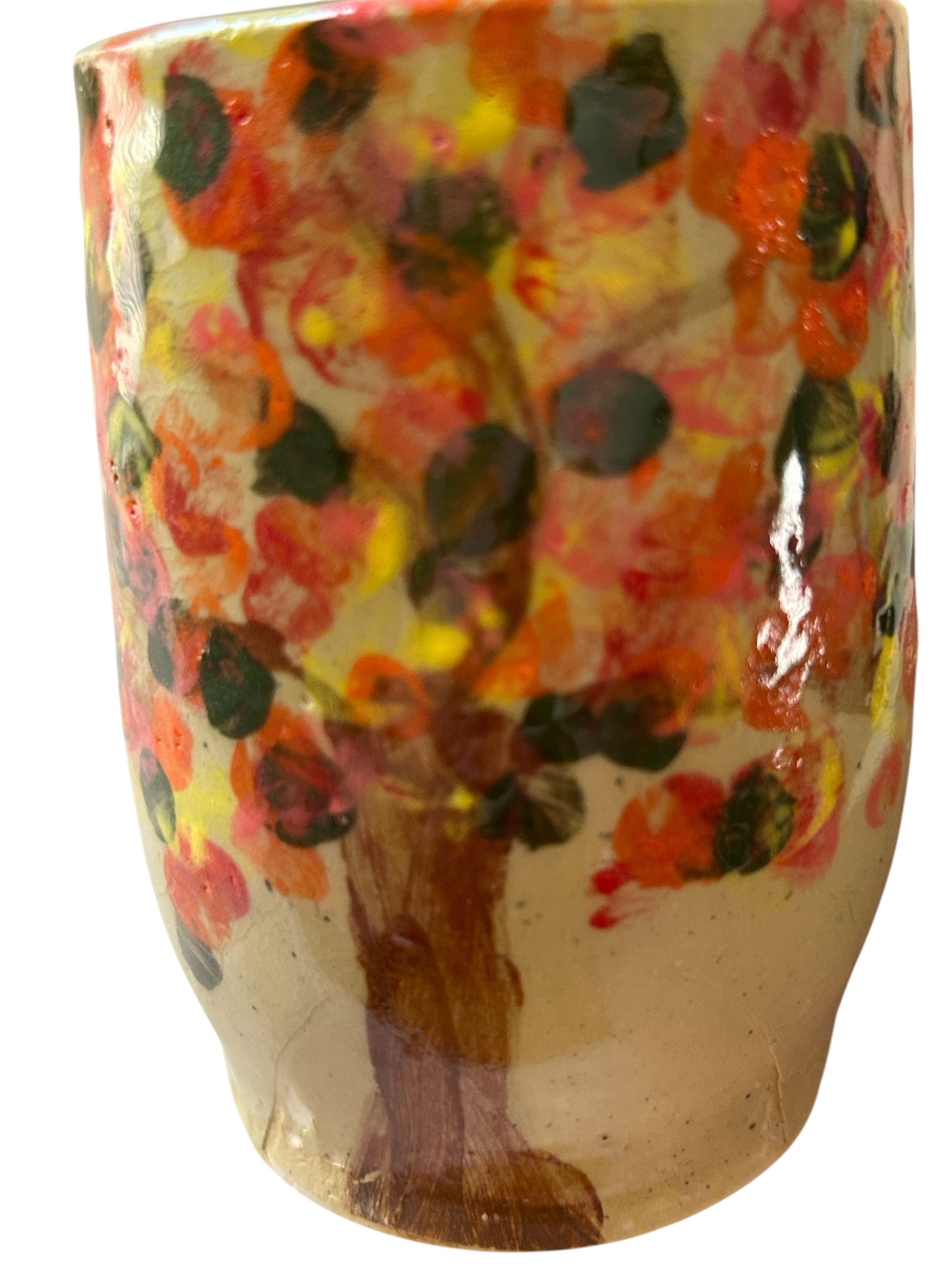 Monoprint Mug #3 with Autumn Tree Design
