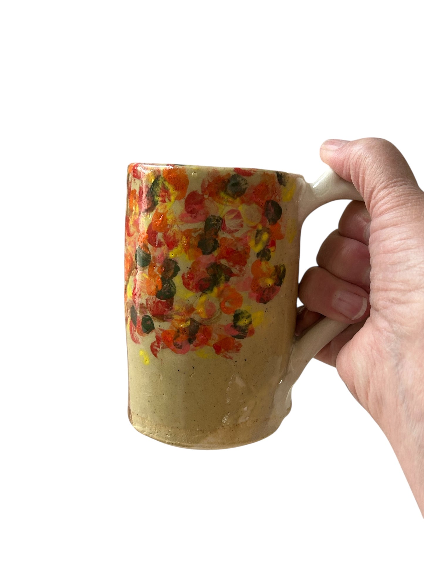 Monoprint Mug #1 with Autumn Tree Design