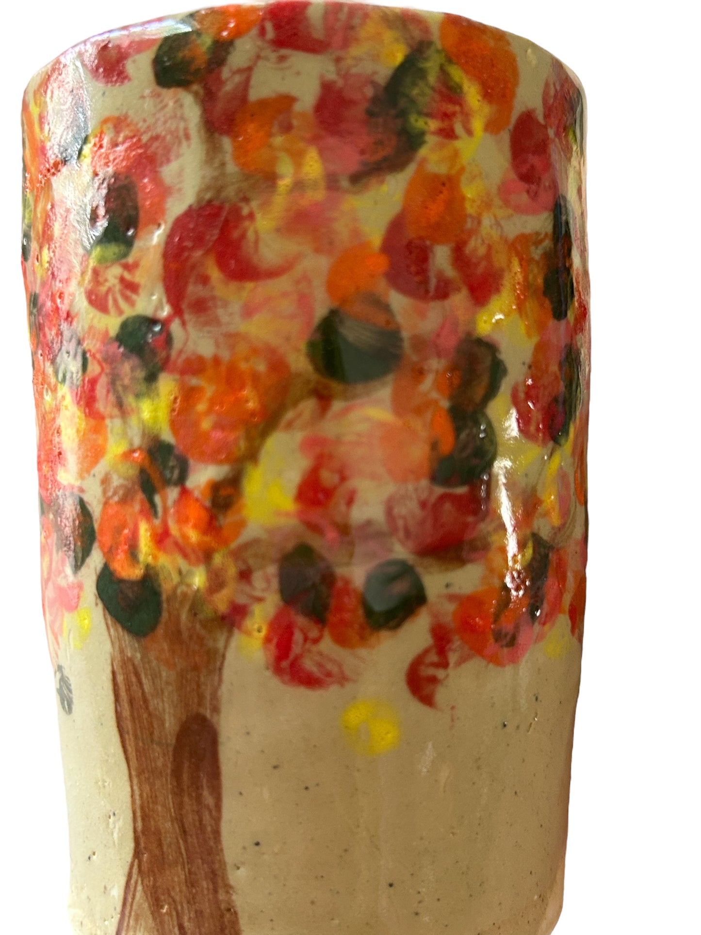 Monoprint Mug #1 with Autumn Tree Design