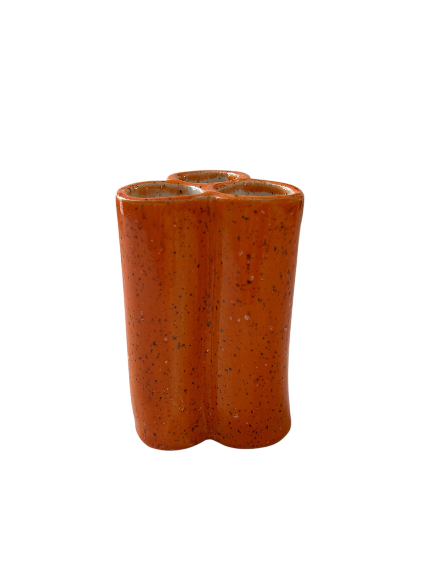 Extruded Three-Section Utensil Holder #1 in Speckled Orange