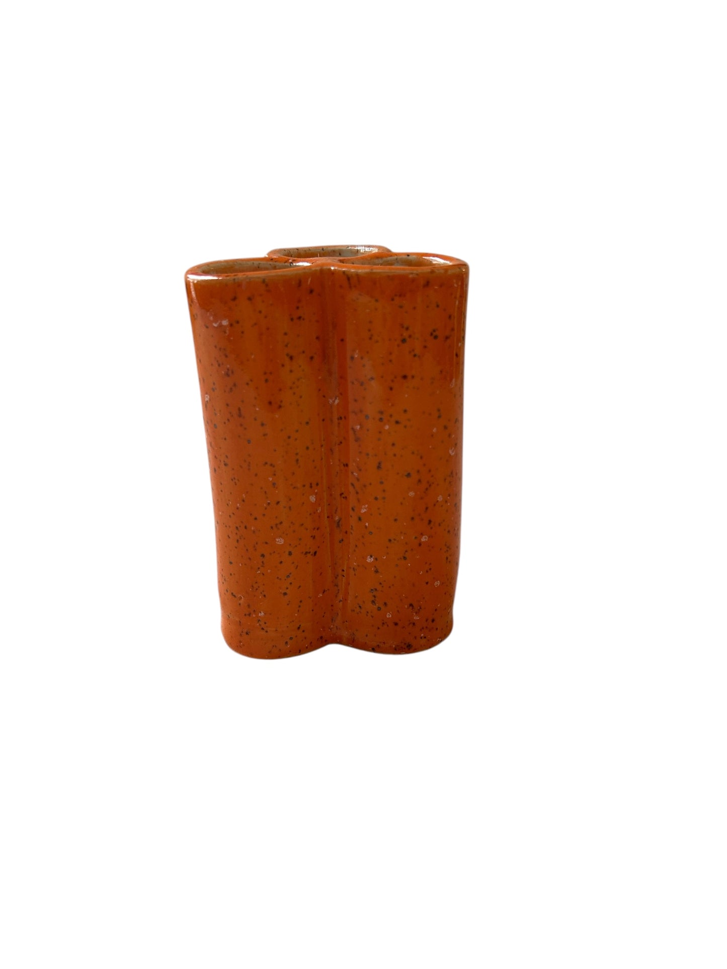 Extruded Three-Section Utensil Holder #1 in Speckled Orange