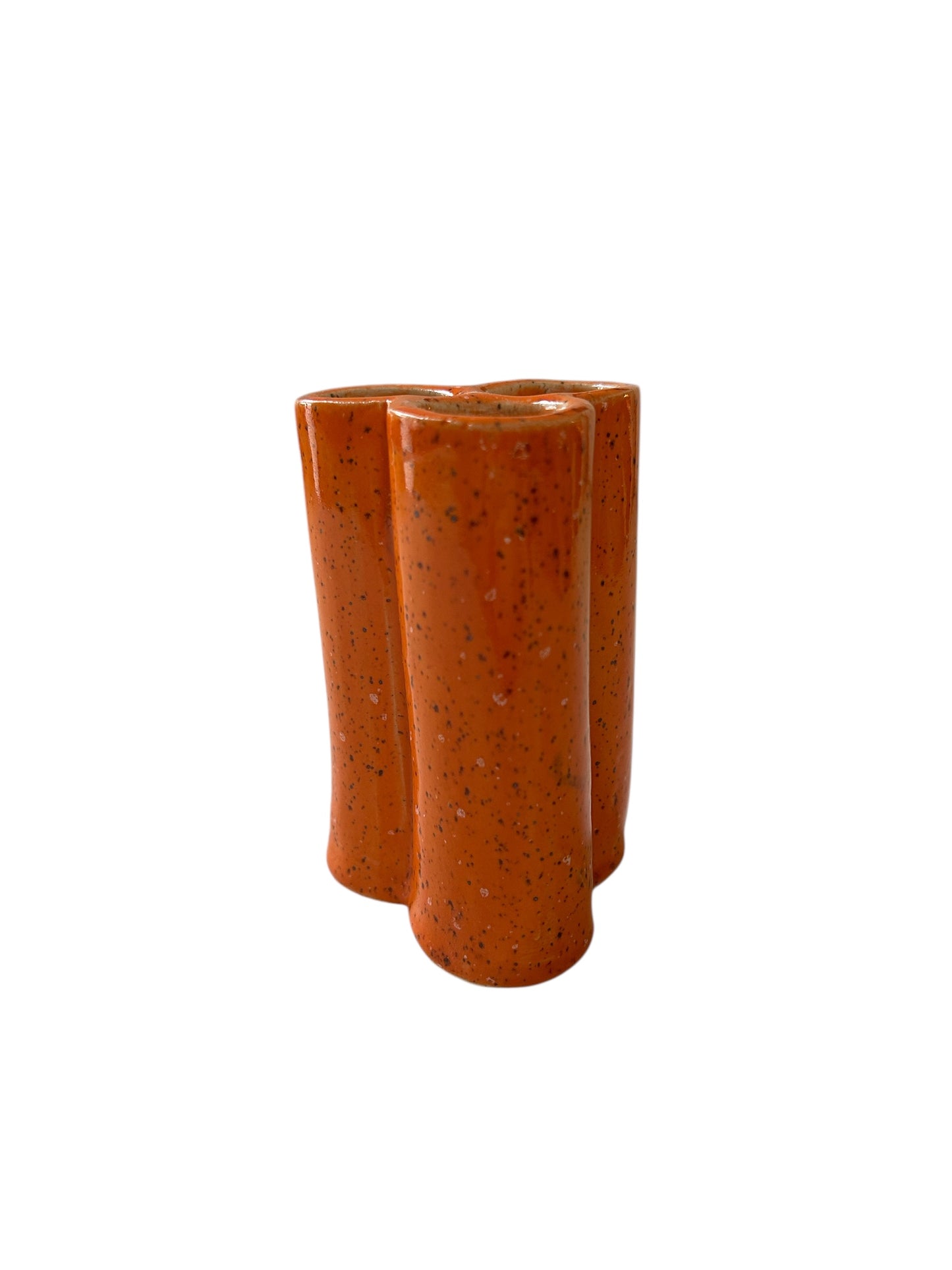 Extruded Three-Section Utensil Holder #1 in Speckled Orange