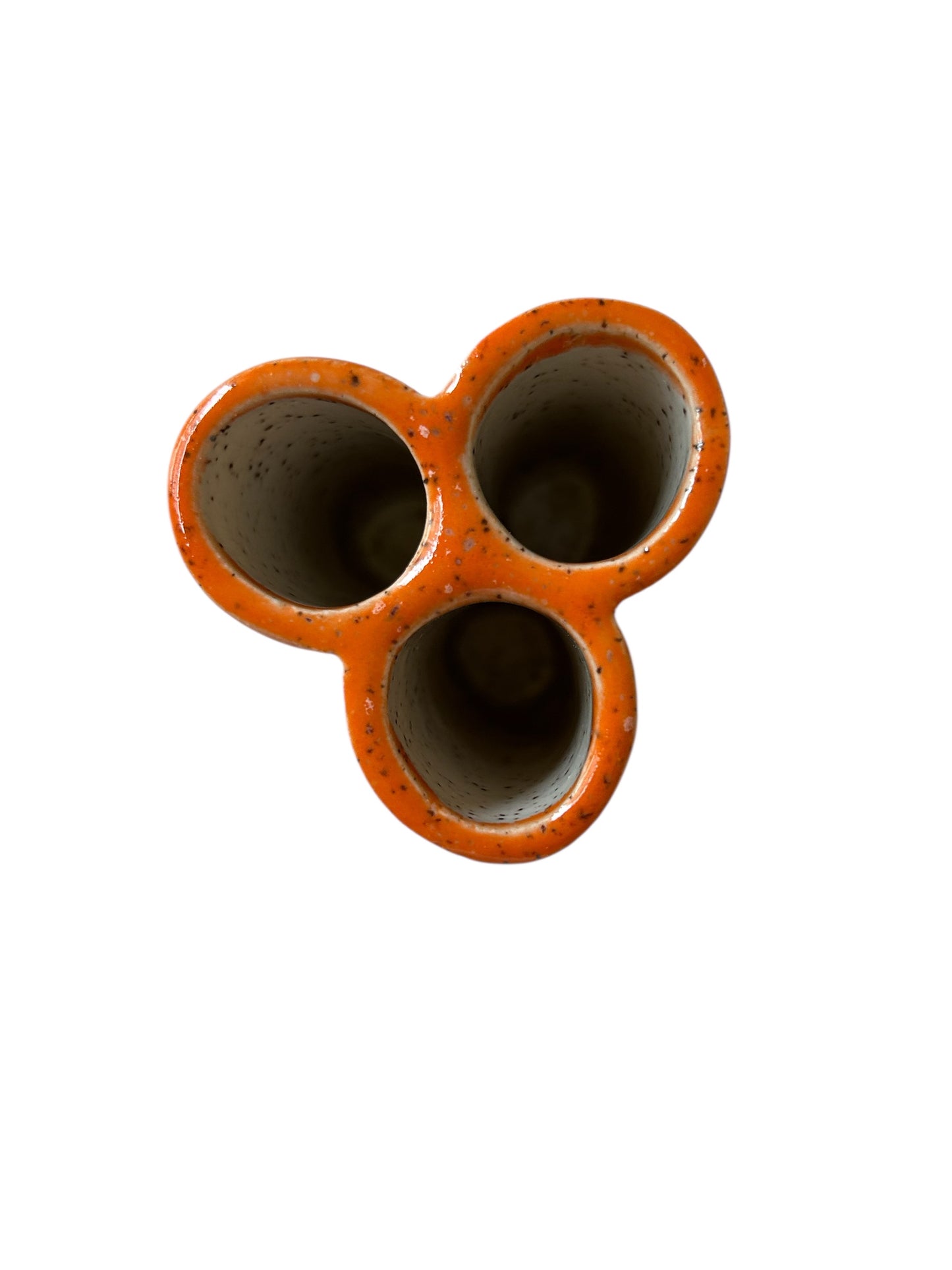 Extruded Three-Section Utensil Holder #1 in Speckled Orange