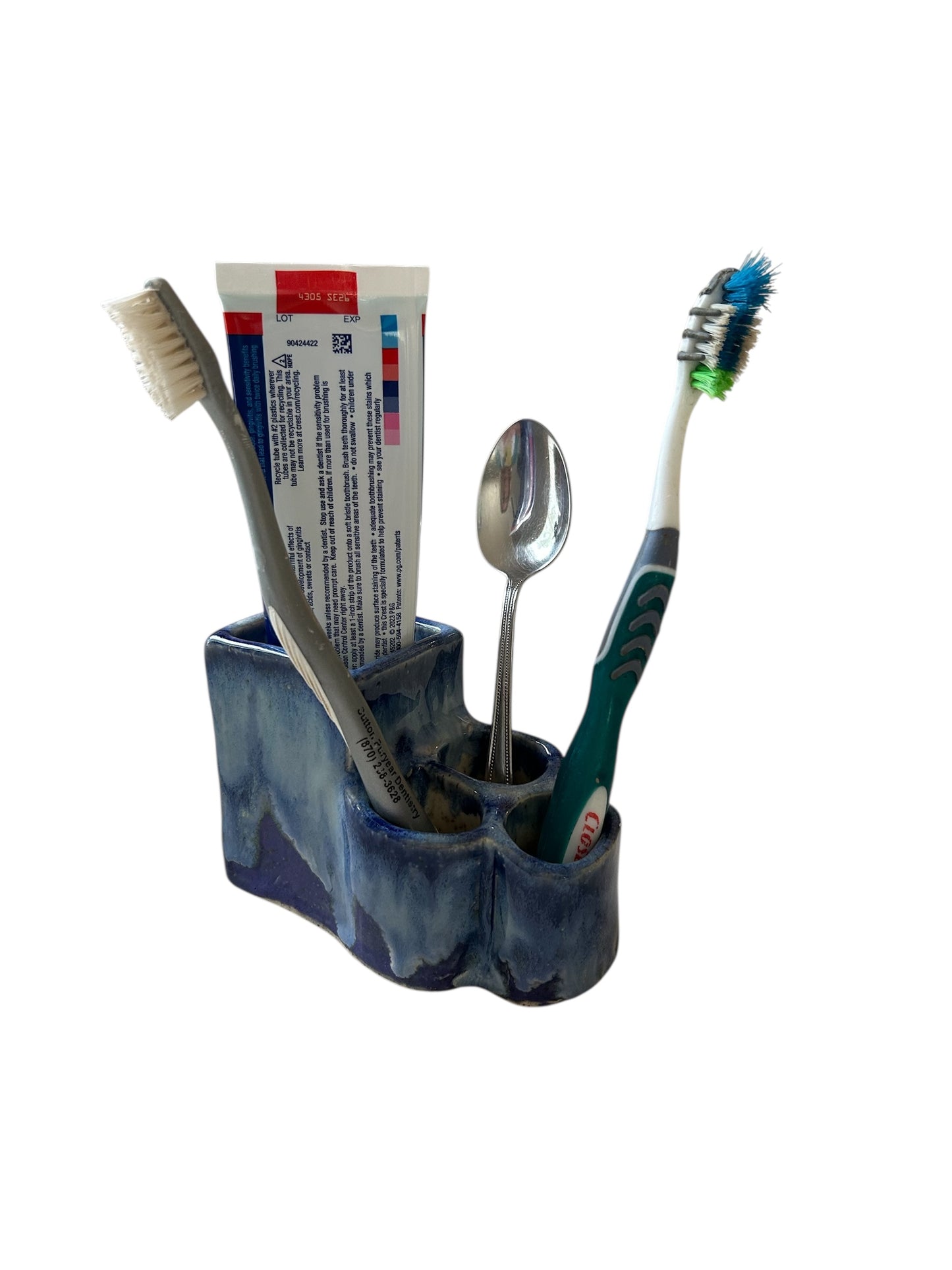 Extruded Toothbrush and Toothpaste Holder #1 in Aspen Blue