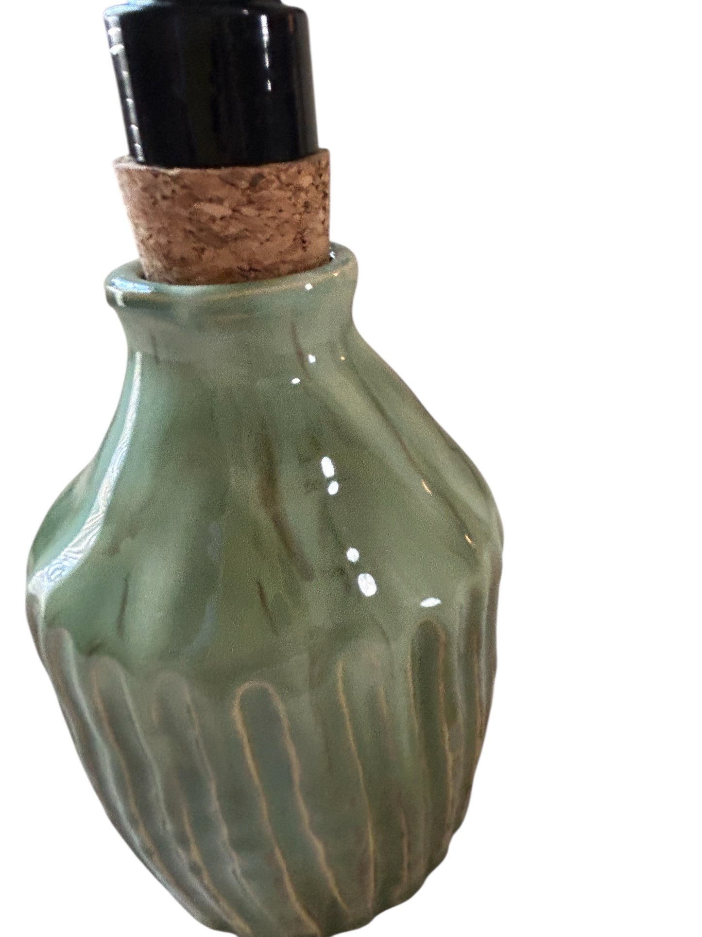 Medium Liquid Soap Dispenser #1 with Natural Cork Pump in Aspen Green
