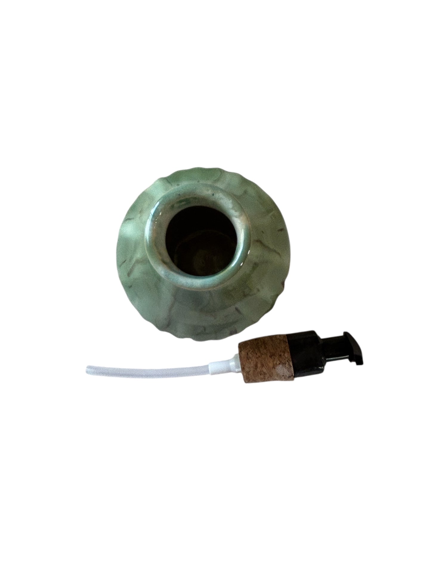 Medium Liquid Soap Dispenser #1 with Natural Cork Pump in Aspen Green