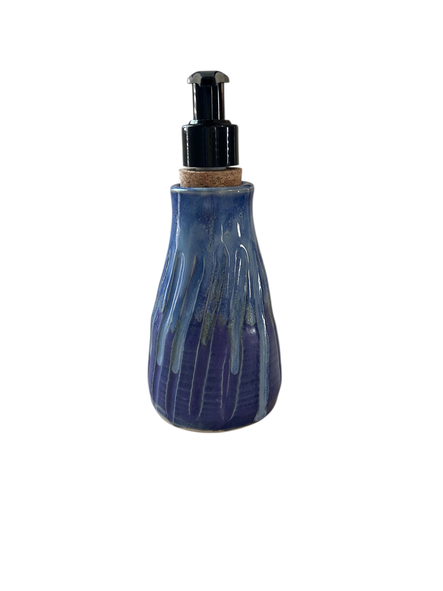 Small Liquid Soap Dispenser #2 with Natural Cork Pump in Aspen Blue