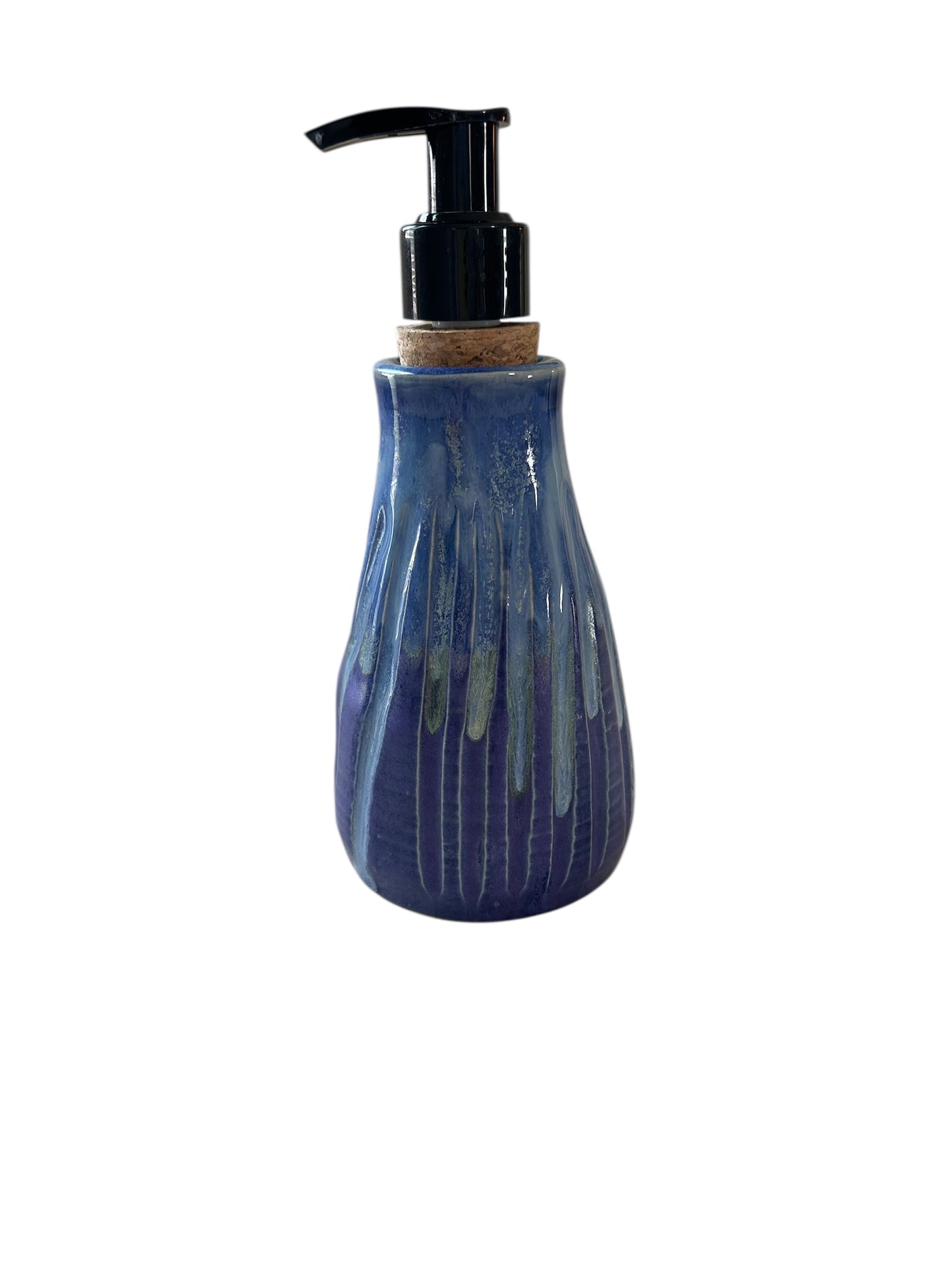 Small Liquid Soap Dispenser #2 with Natural Cork Pump in Aspen Blue