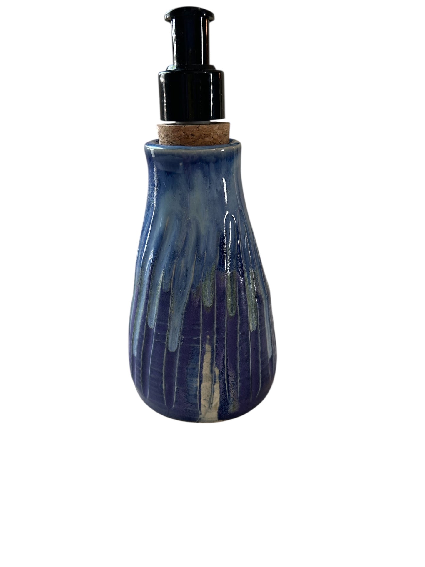 Small Liquid Soap Dispenser #2 with Natural Cork Pump in Aspen Blue