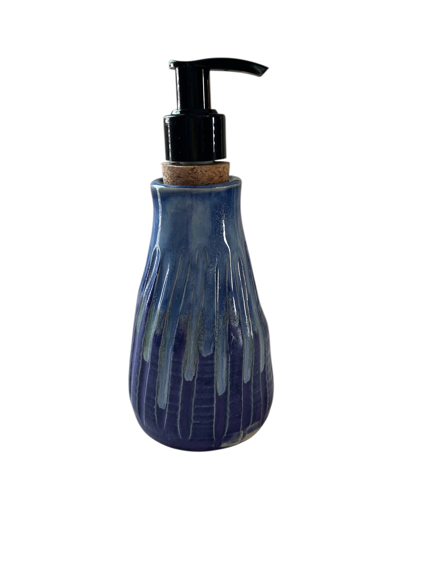 Small Liquid Soap Dispenser #2 with Natural Cork Pump in Aspen Blue