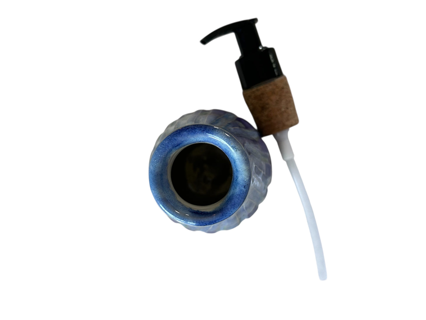 Small Liquid Soap Dispenser #2 with Natural Cork Pump in Aspen Blue