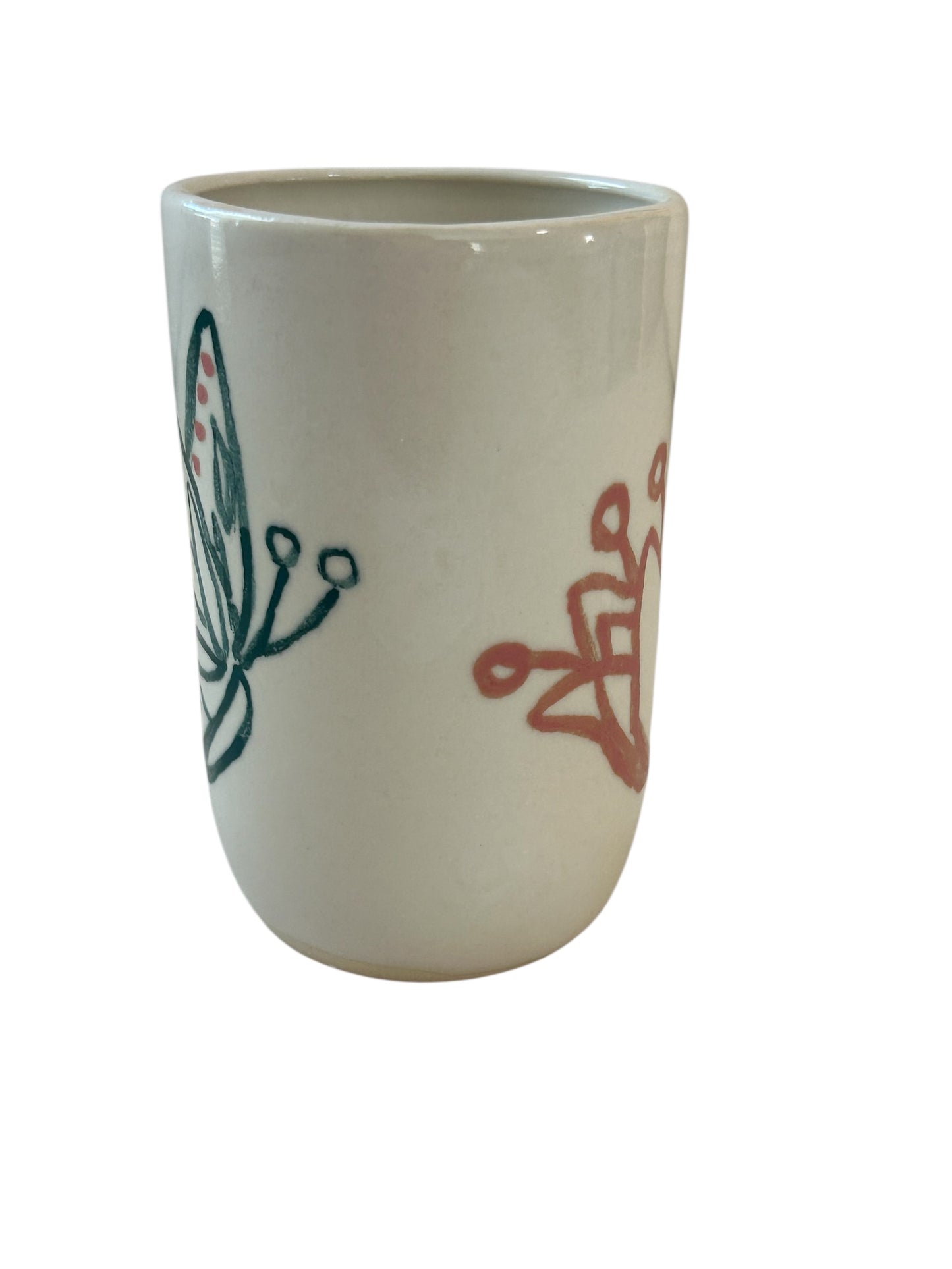 Slip Cast Minimalism Espresso Mug #3 with Flower and Butterfly