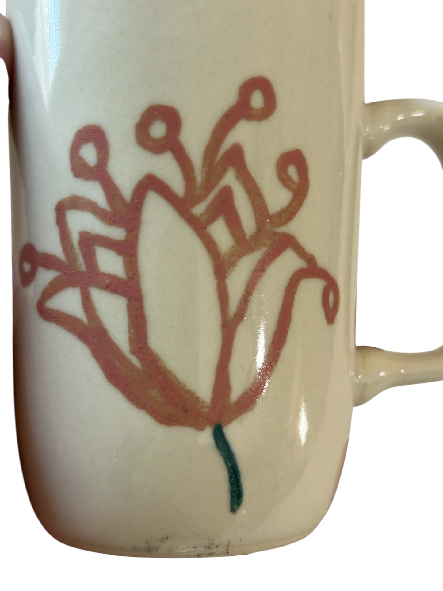 Slip Cast Minimalism Espresso Mug #3 with Flower and Butterfly